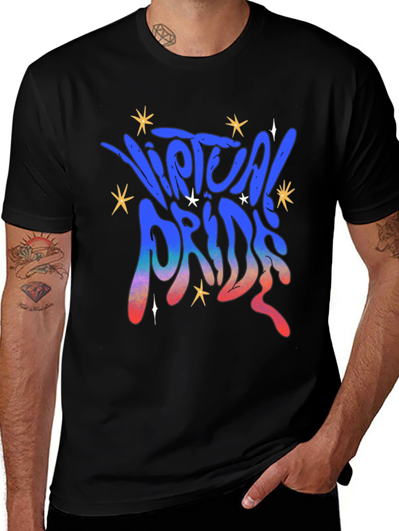 Virtual Pride Graphic Tee - Black Unisex T-Shirt