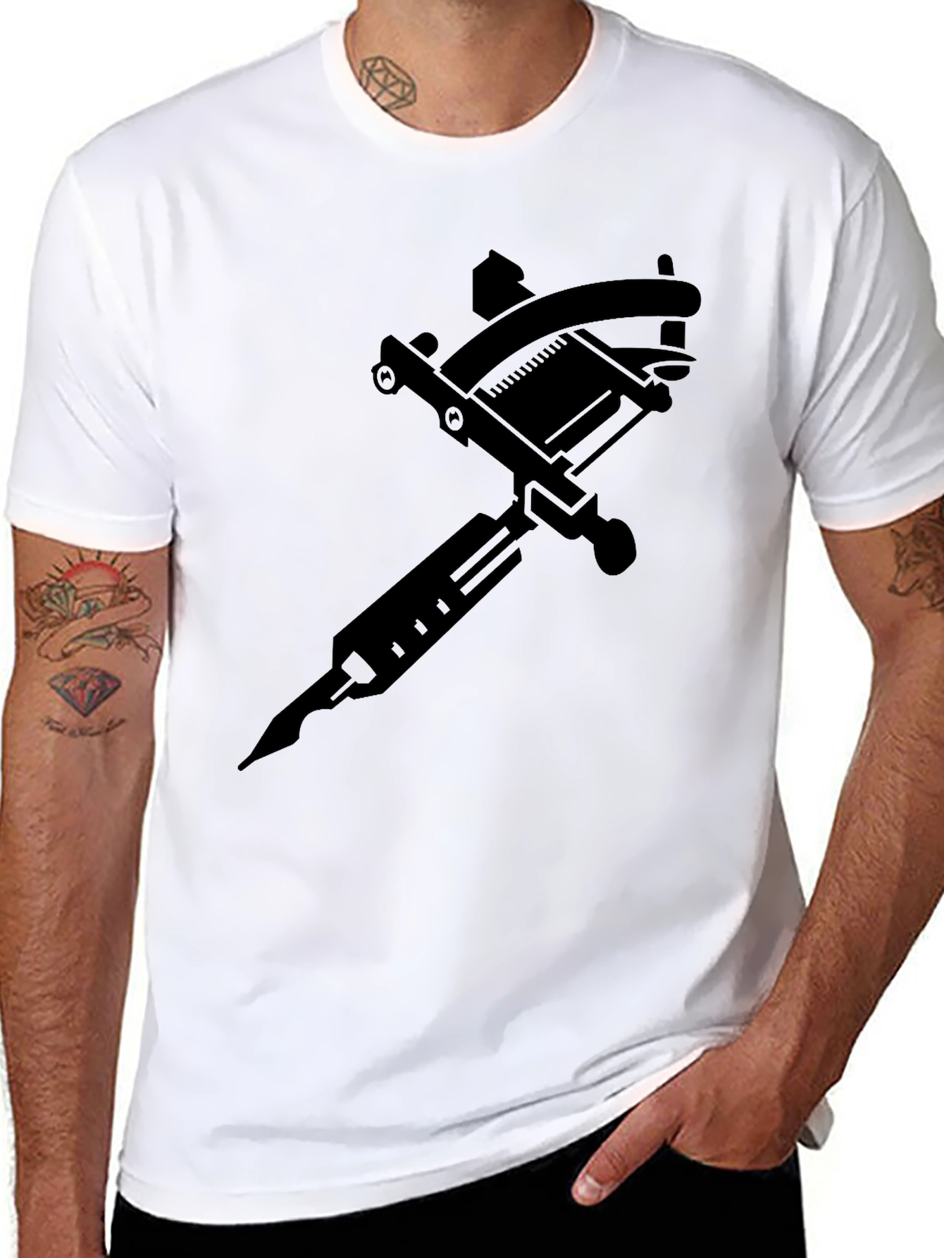 Tattoo Machine Graphic Tee - Black