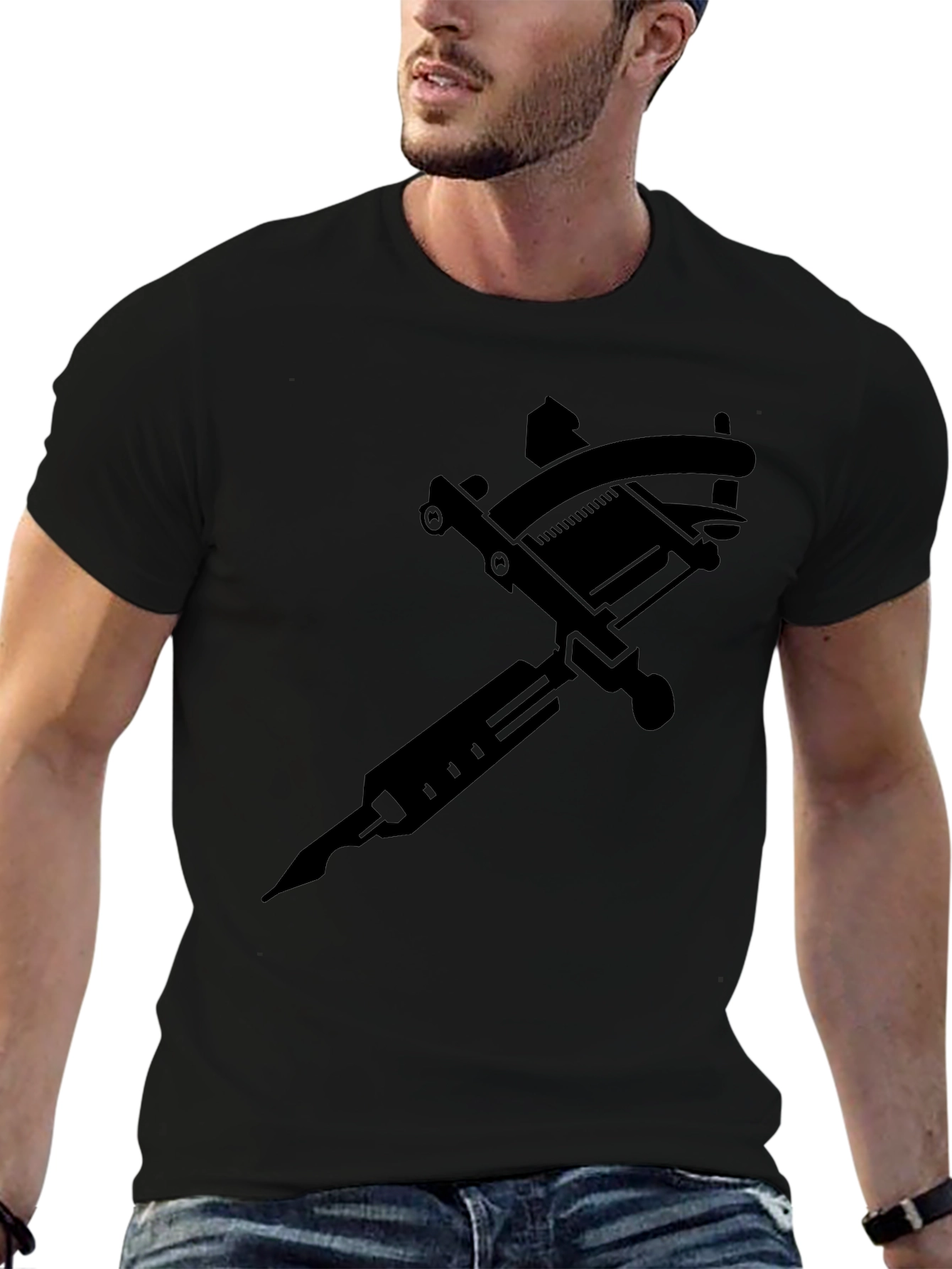 Tattoo Machine Graphic Tee - Black