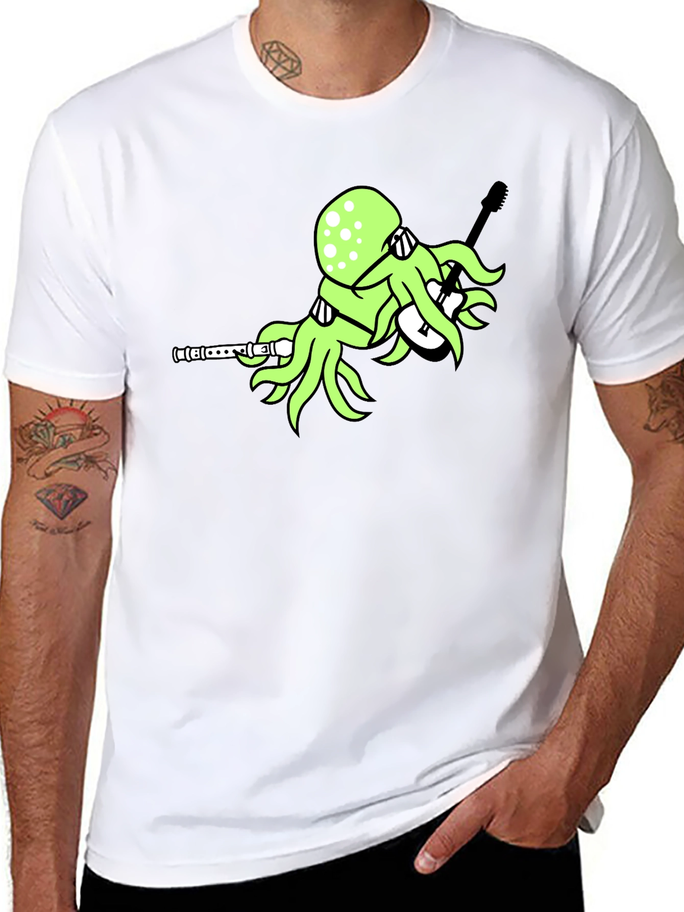 Octopus Guitar Player T-Shirt - Unique Graphic Tee
