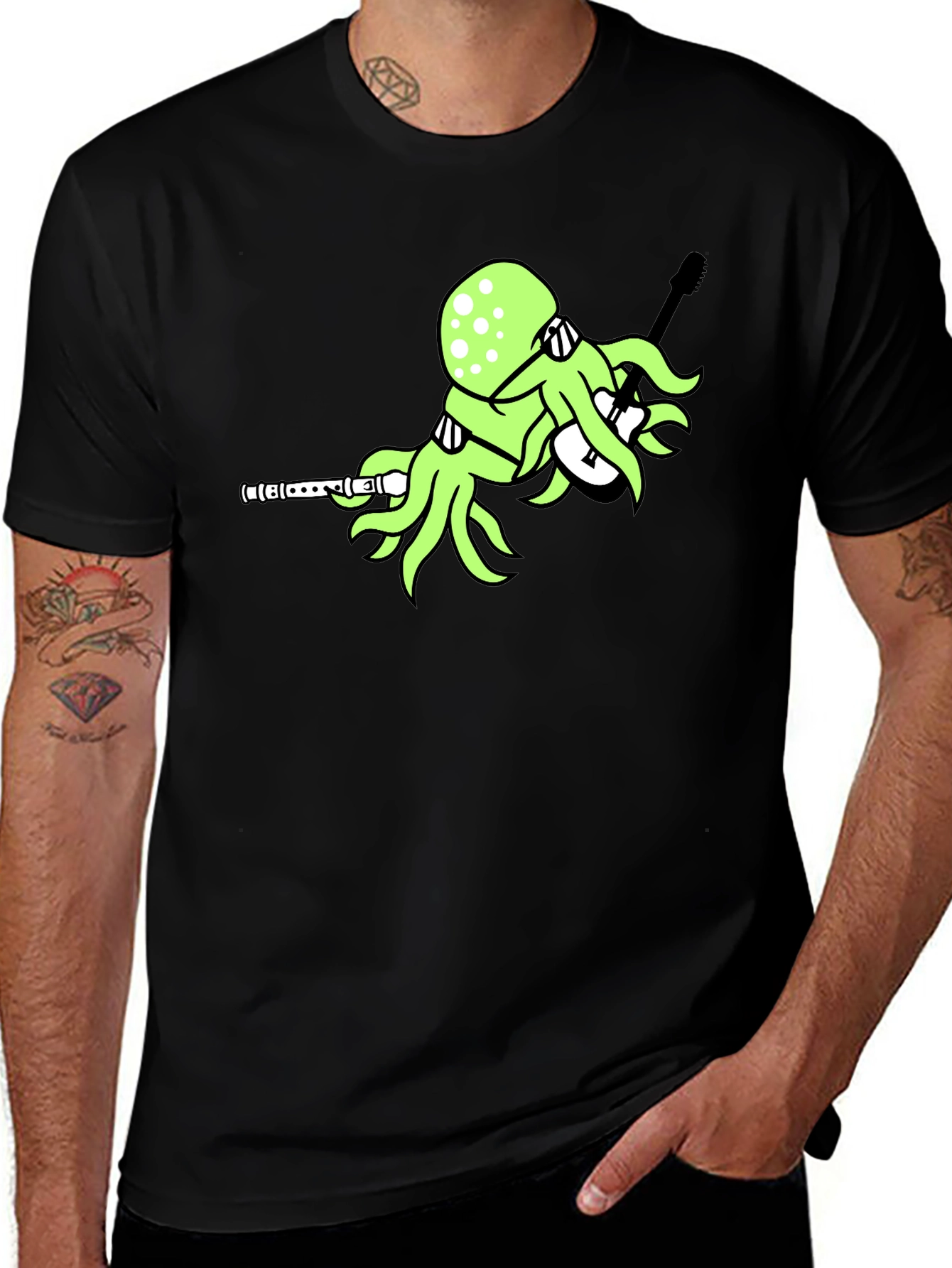 Octopus Guitar Player T-Shirt - Unique Graphic Tee