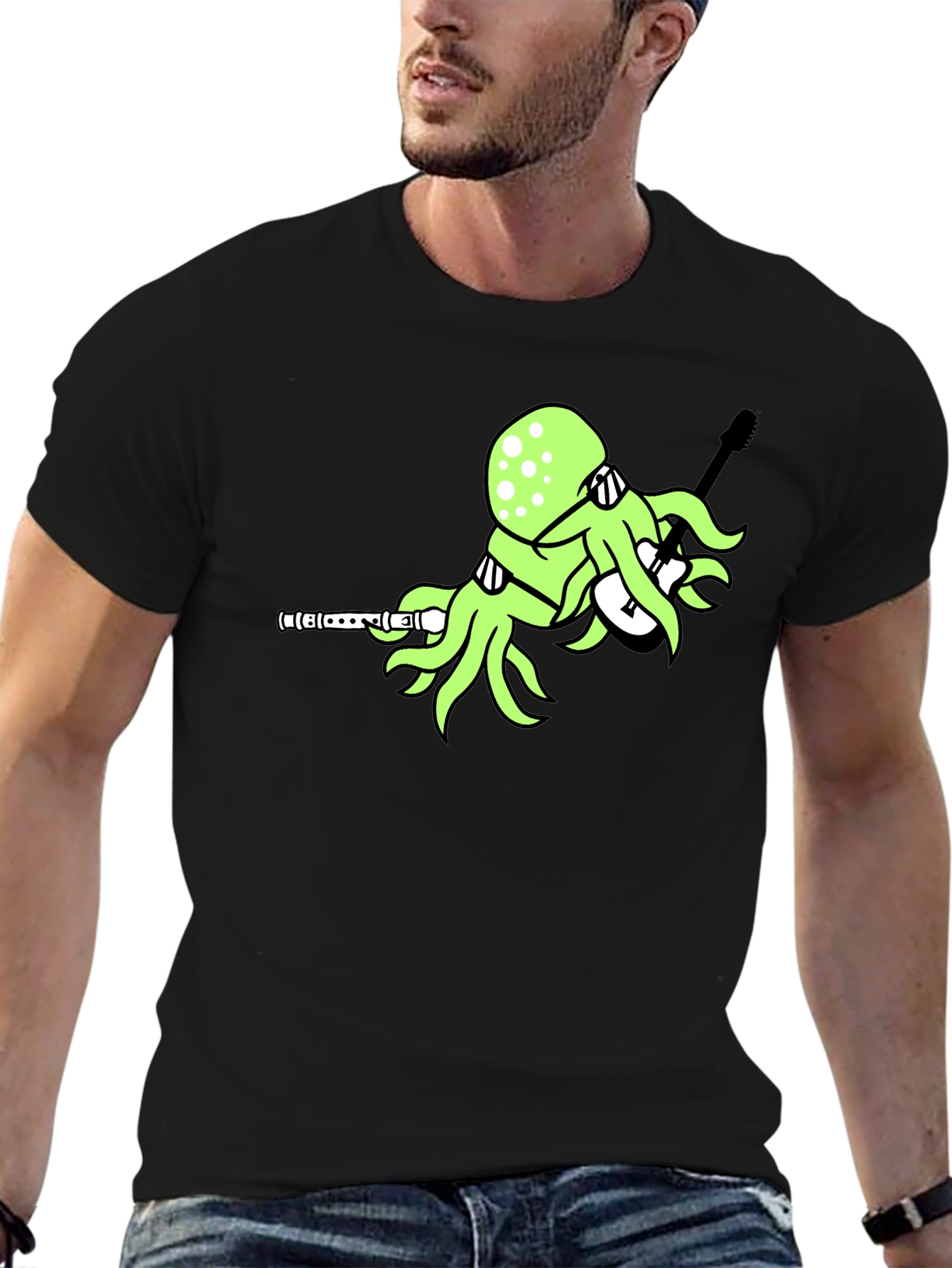 Octopus Guitar Player T-Shirt - Unique Graphic Tee