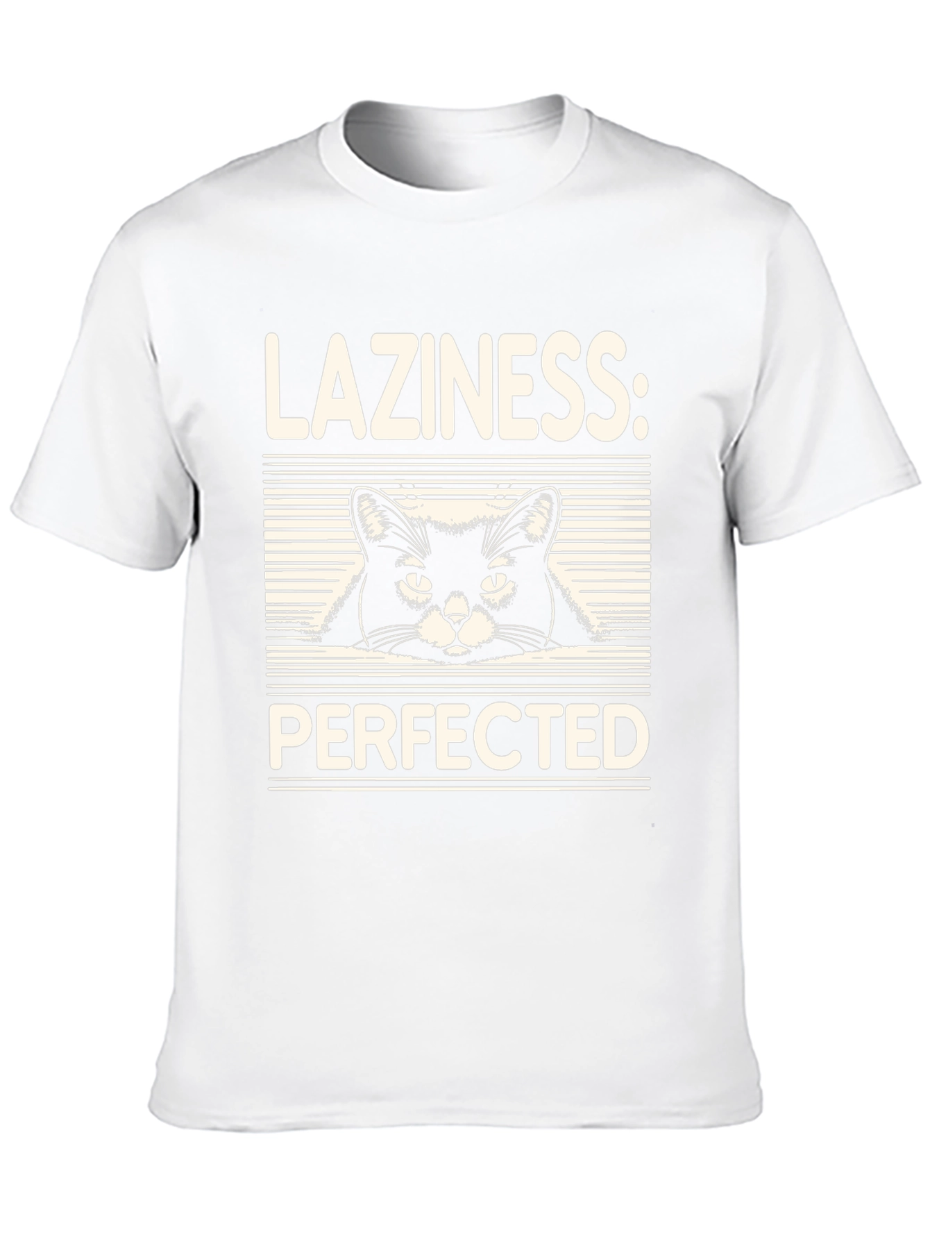 Laziness Perfected Cat Graphic Tee - Black