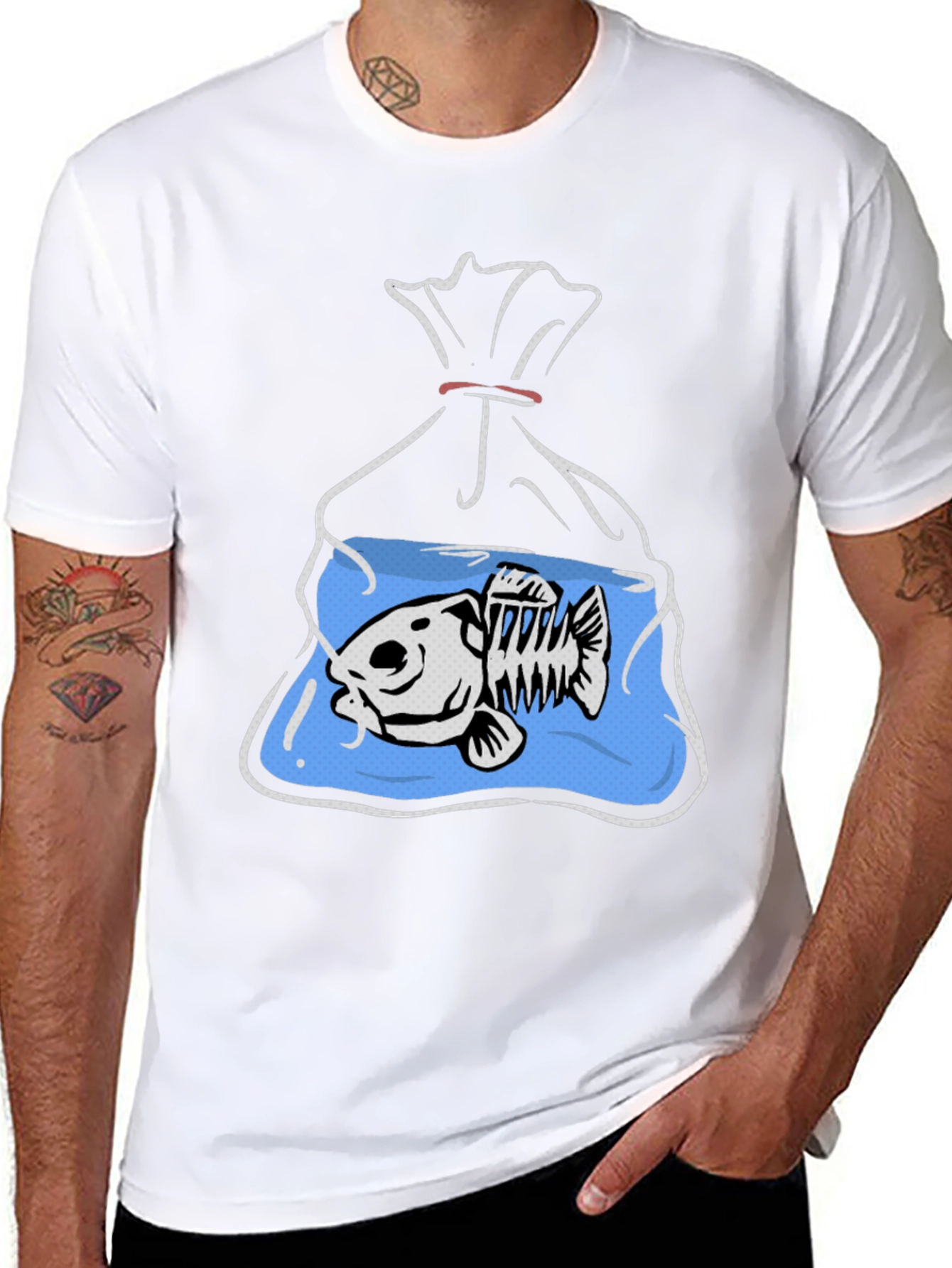 Fish Bones in Bag Graphic Tee