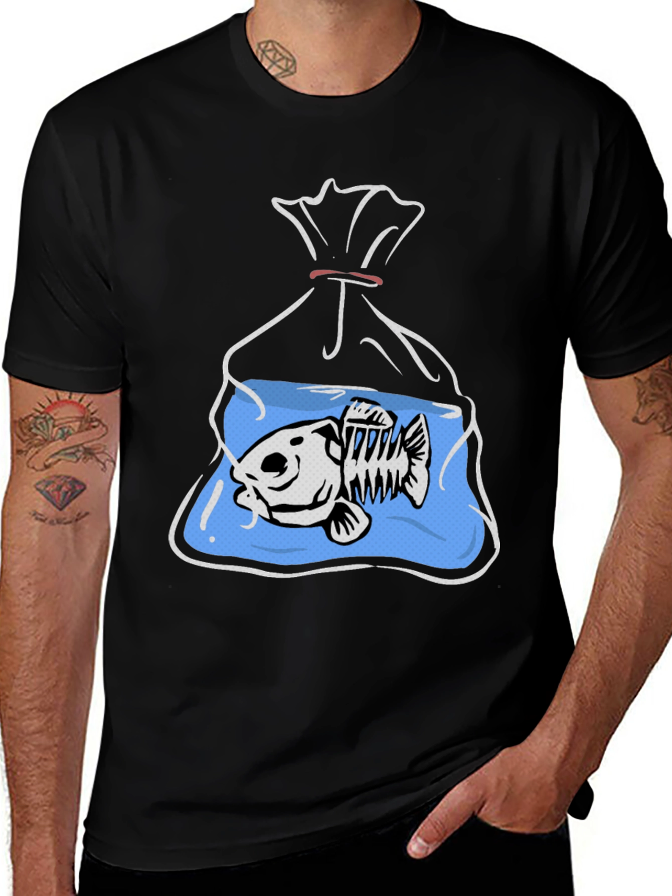 Fish Bones in Bag Graphic Tee