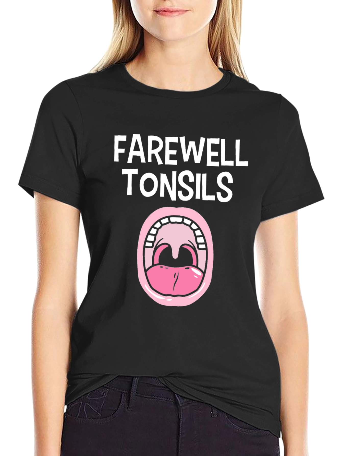 Farewell Tonsils Black Graphic Tee