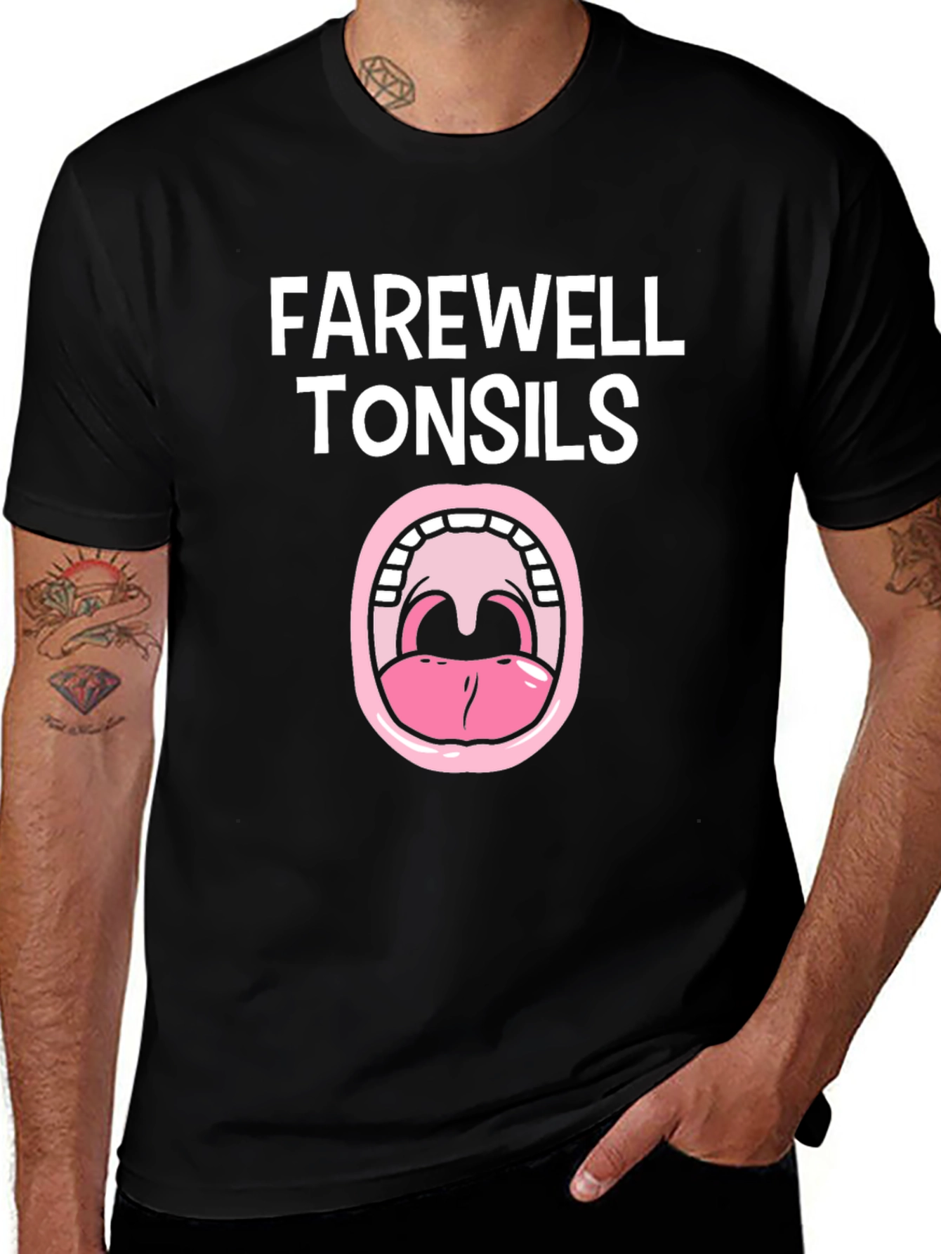 Farewell Tonsils Black Graphic Tee