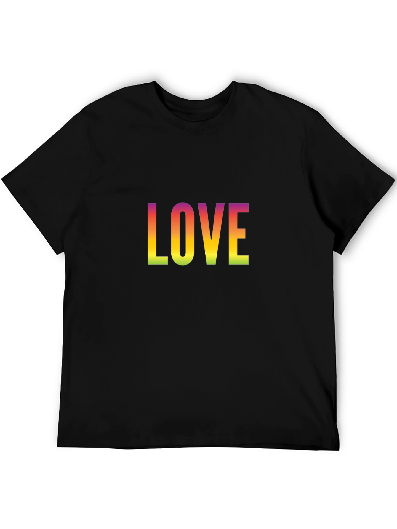 Rainbow Love Graphic Black T-Shirt