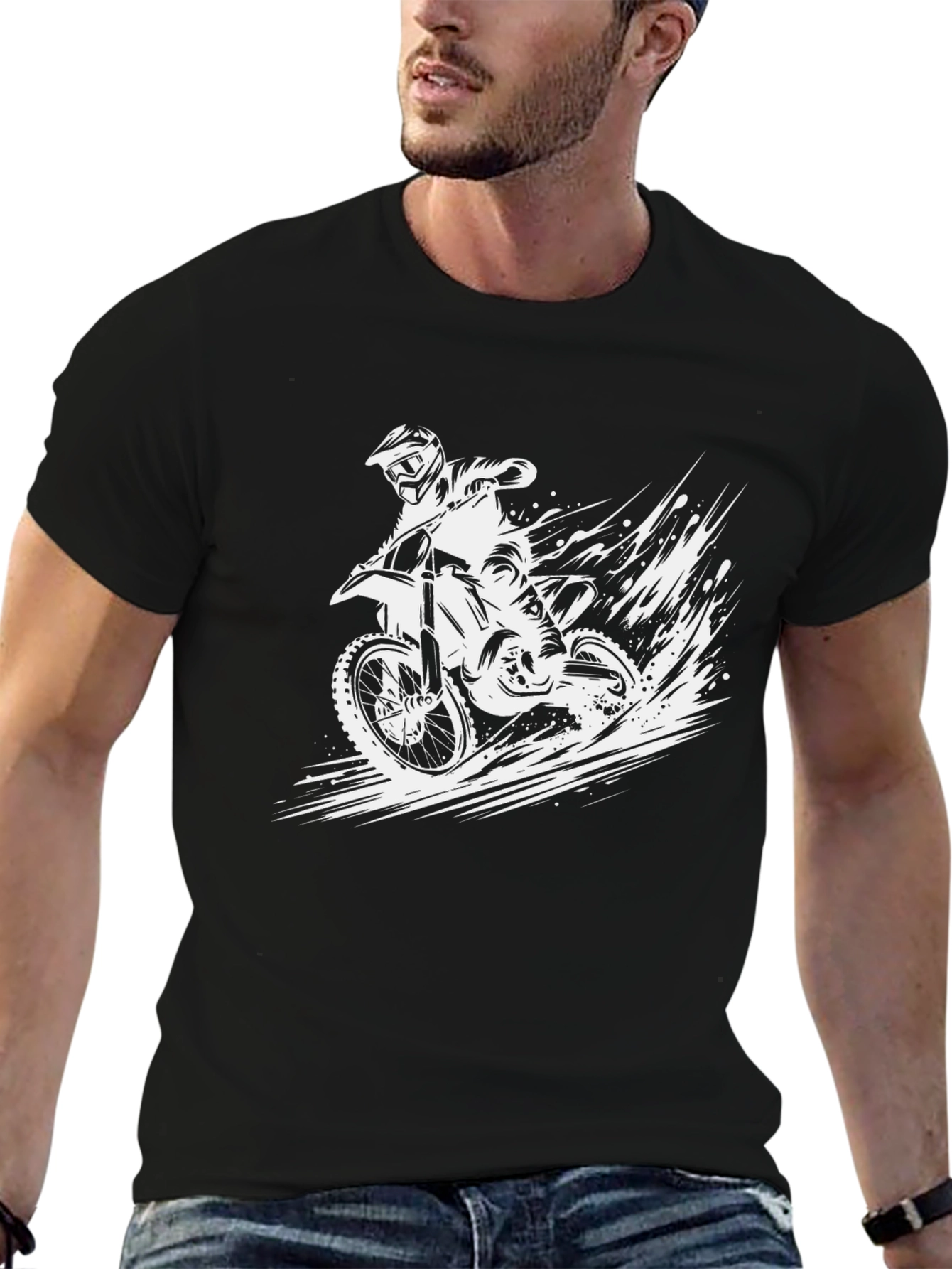 Motocross Rider Graphic Tee - Black