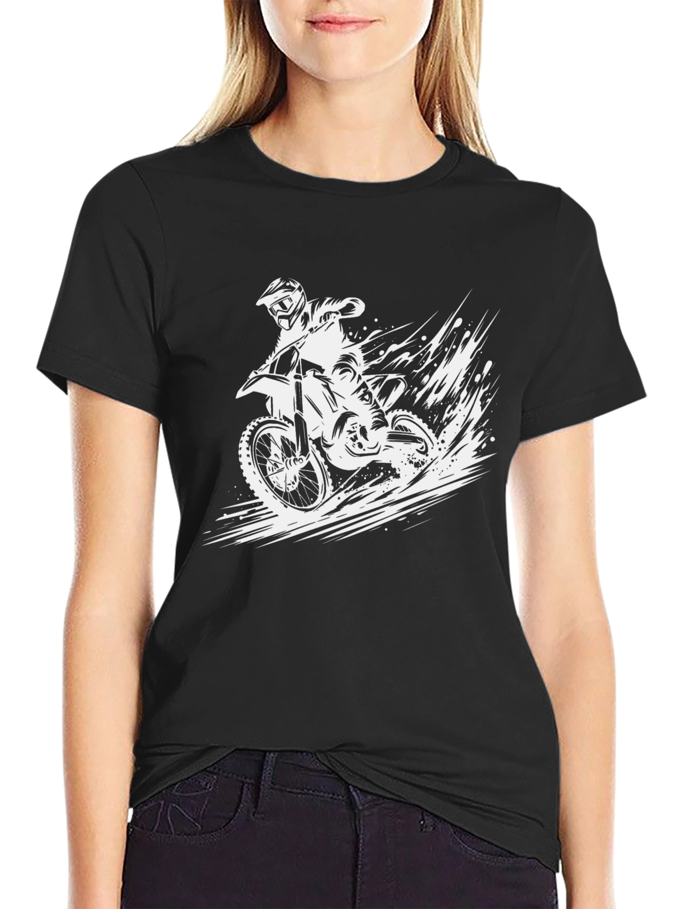 Motocross Rider Graphic Tee - Black