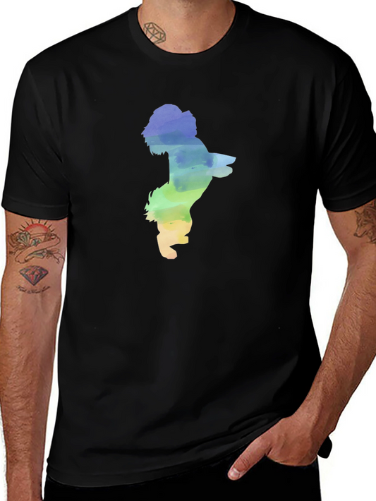 Watercolor Dog Graphic Tee - Black