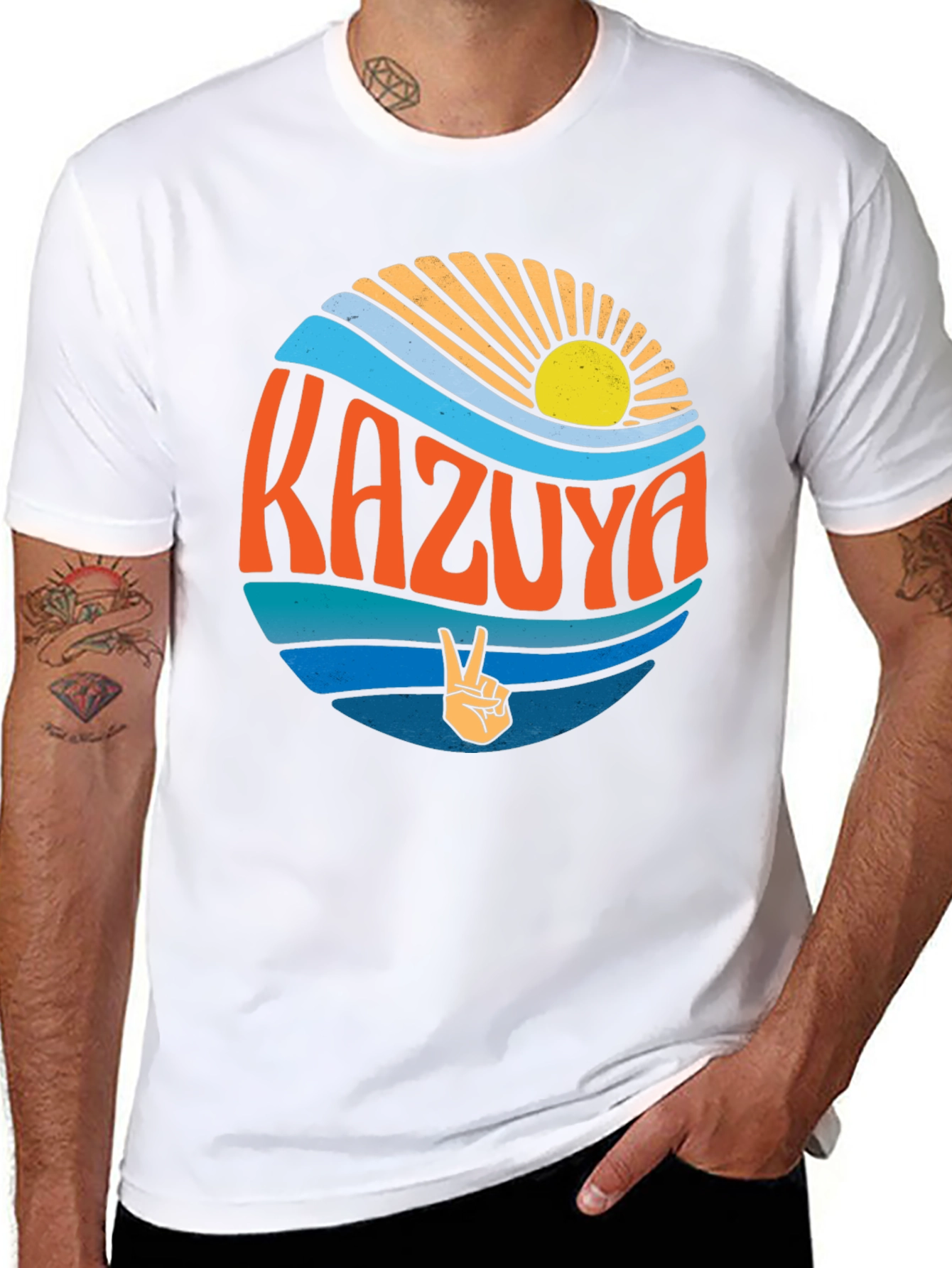 Kazuya Graphic Tee - Retro Style Summer Vibes