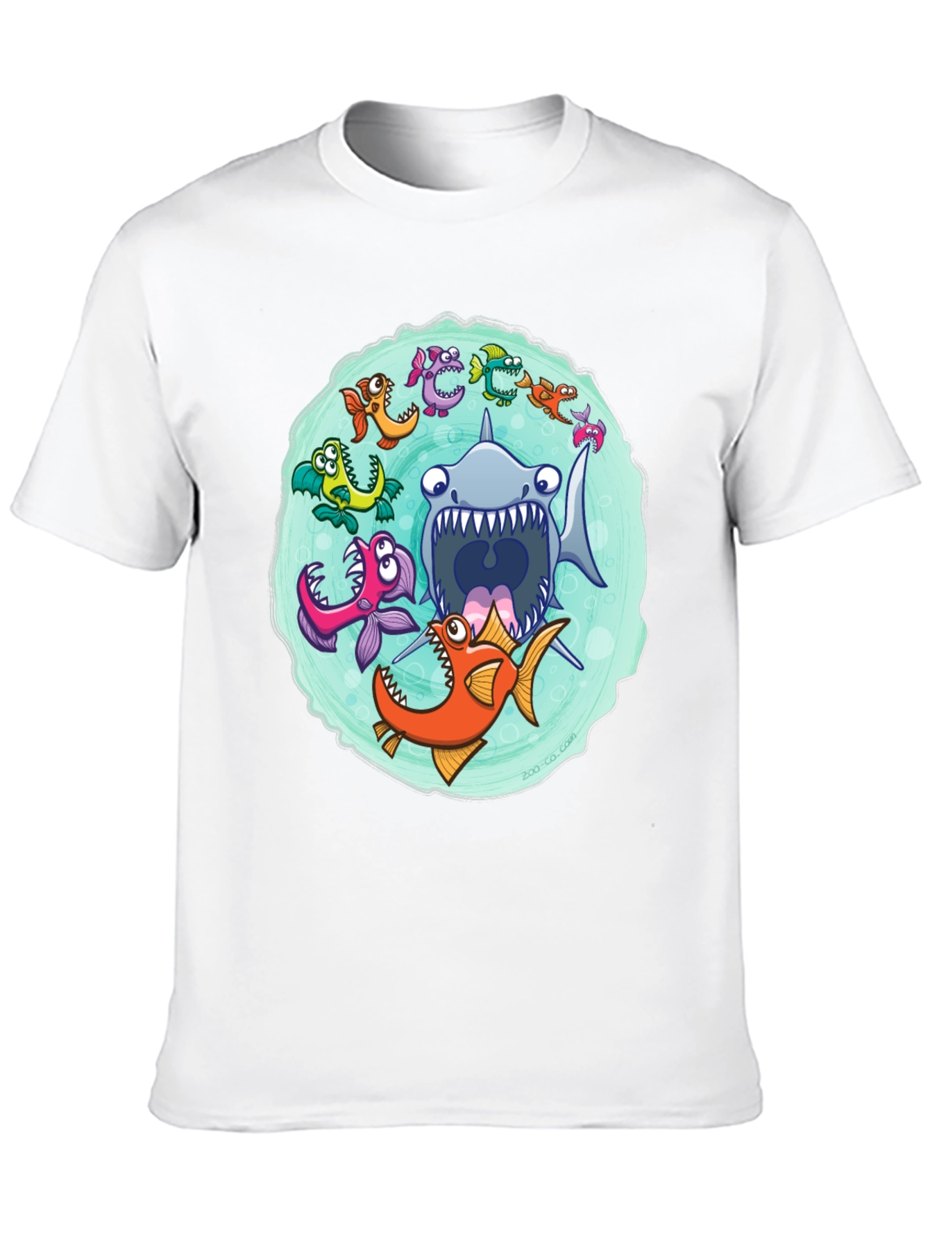 Shark Attack T-Shirt Cartoon Fish Graphic Tee