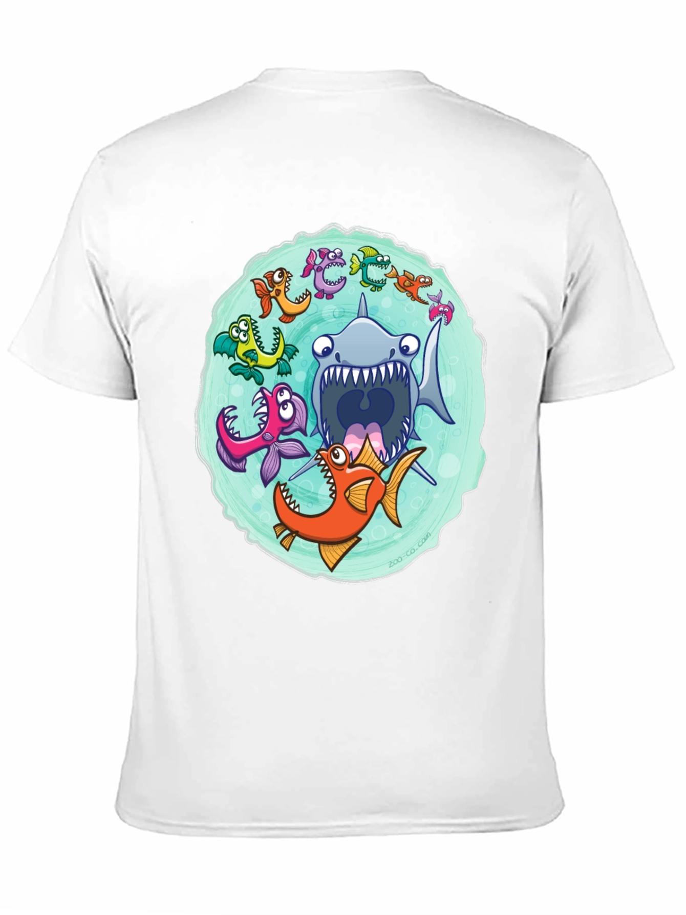 Shark Attack T-Shirt Cartoon Fish Graphic Tee