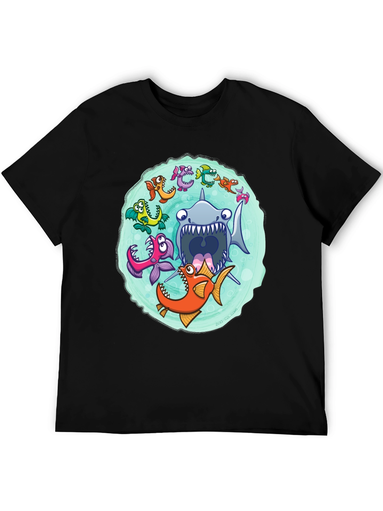 Shark Attack T-Shirt Cartoon Fish Graphic Tee