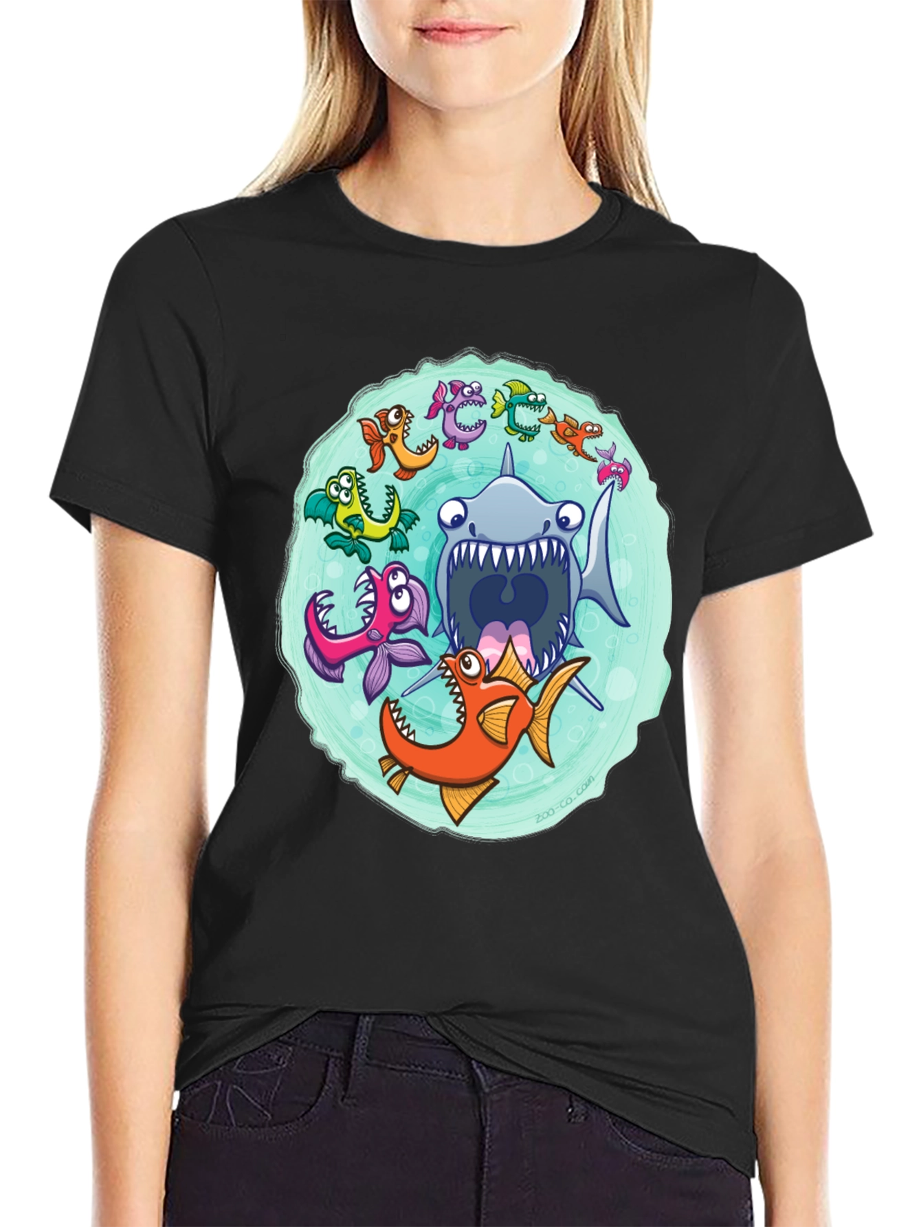 Shark Attack T-Shirt Cartoon Fish Graphic Tee