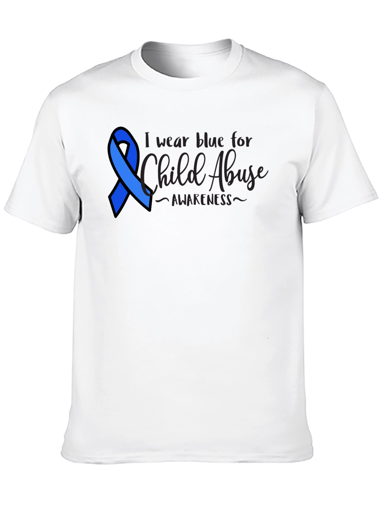 Child Abuse Awareness Blue Ribbon Tee