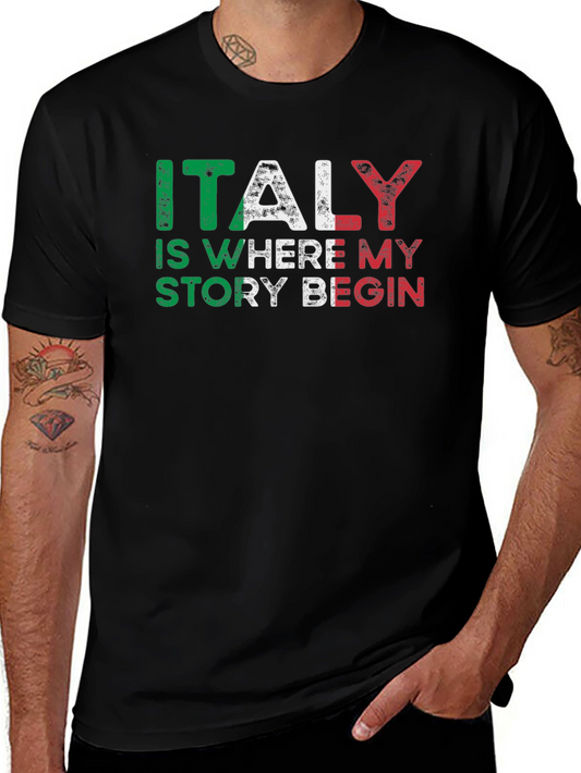 Italy Story Graphic Tee - Black
