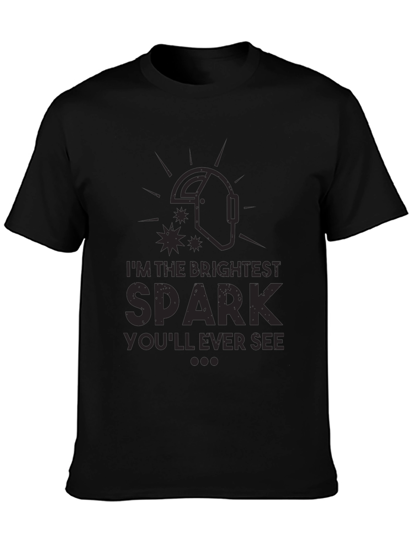 Brightest Spark Graphic Tee - Black Cotton T-Shirt