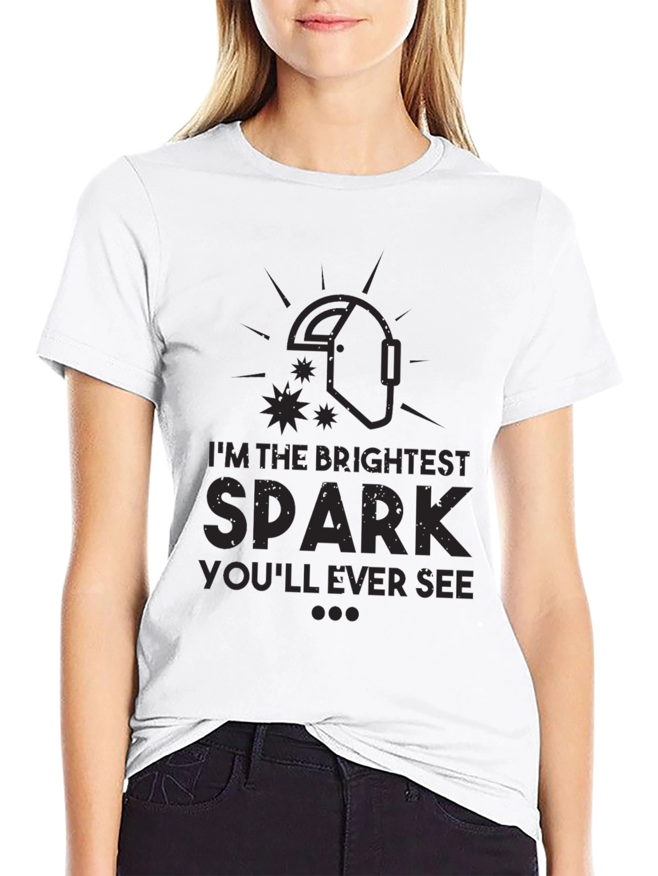 Brightest Spark Graphic Tee - Black Cotton T-Shirt