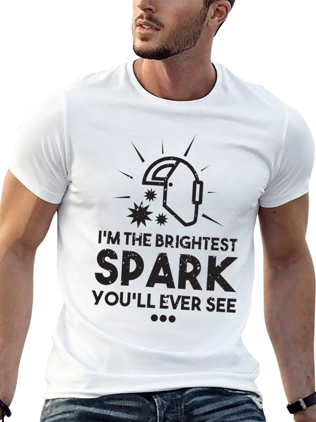 Brightest Spark Graphic Tee - Black Cotton T-Shirt