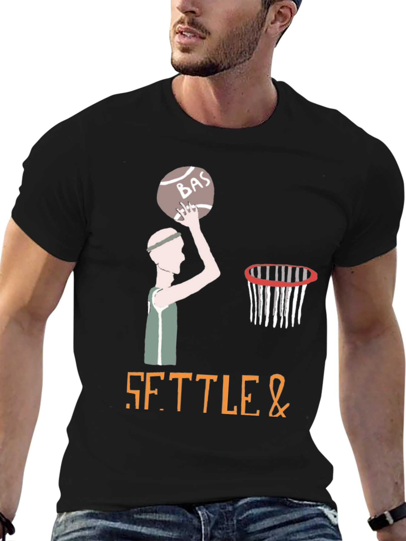 Settle & Basketball Graphic T-Shirt