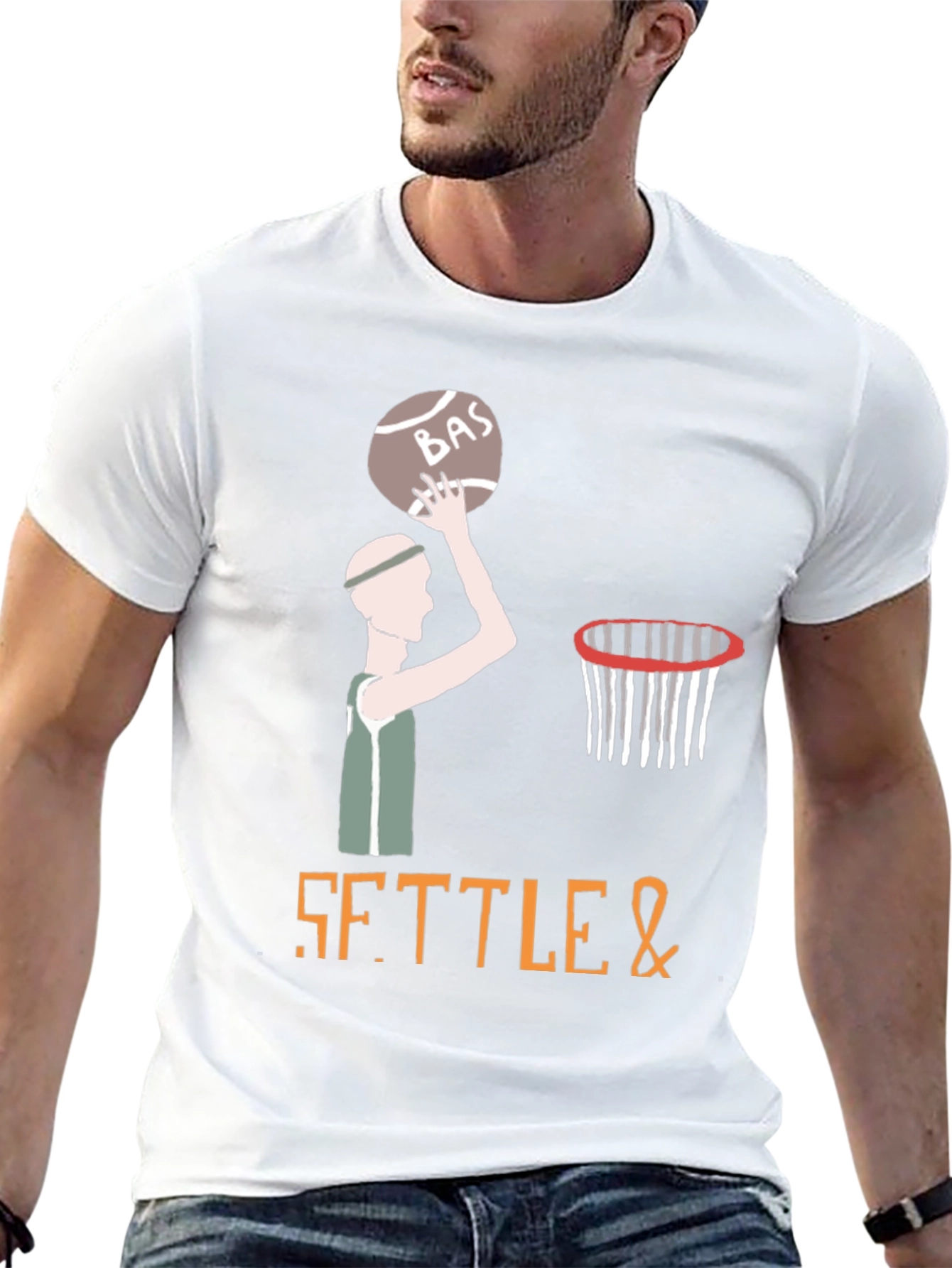 Settle & Basketball Graphic T-Shirt