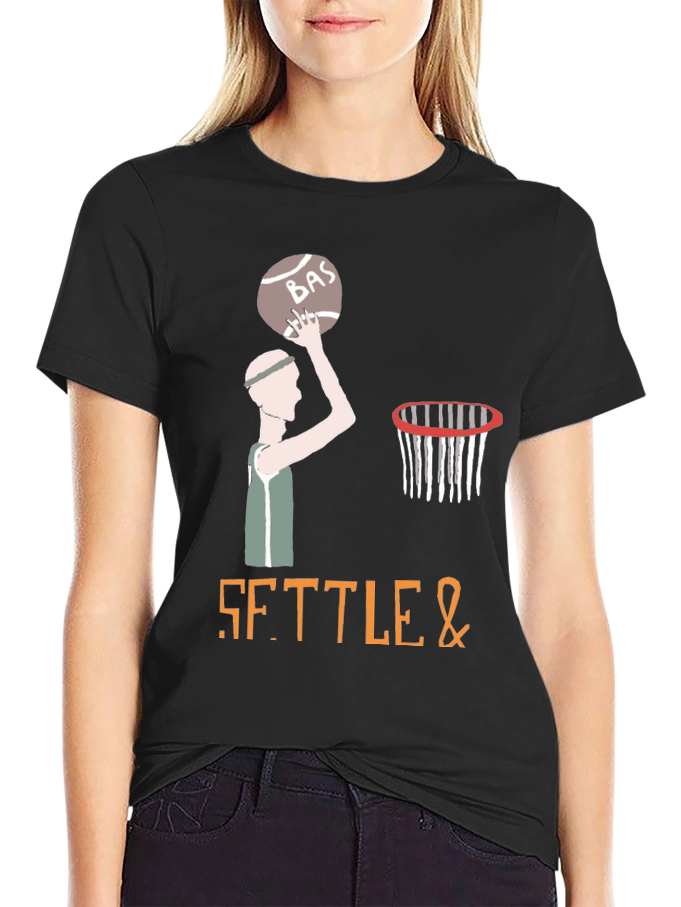 Settle & Basketball Graphic T-Shirt