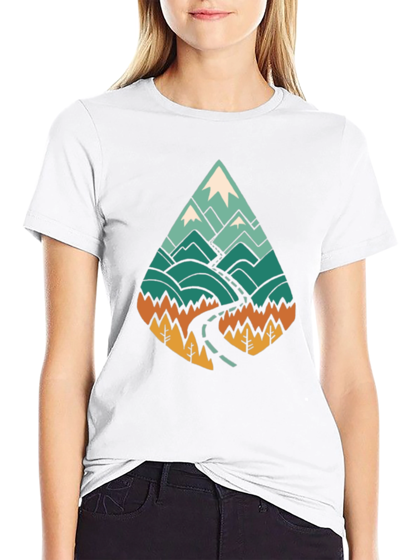 Mountain Road Trip Graphic T-Shirt - Black