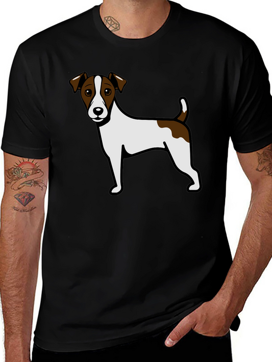 Jack Russell Terrier Graphic Tee - Black Cotton Blend