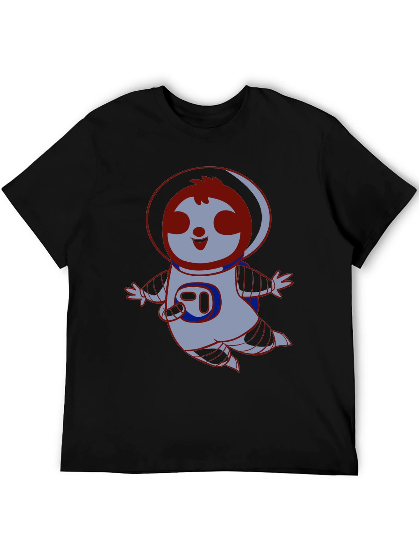 Sloth Astronaut Black T-Shirt