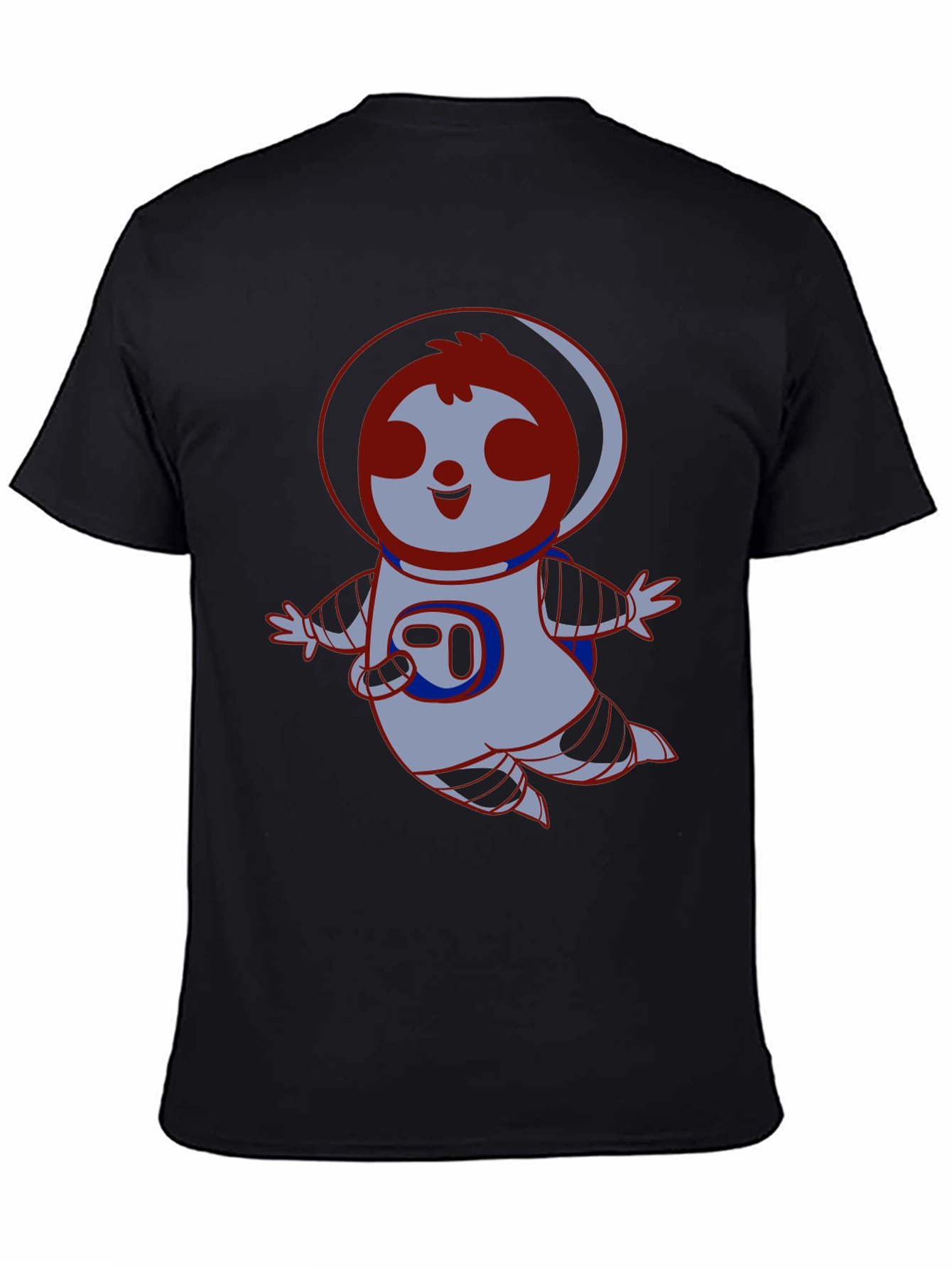 Sloth Astronaut Black T-Shirt