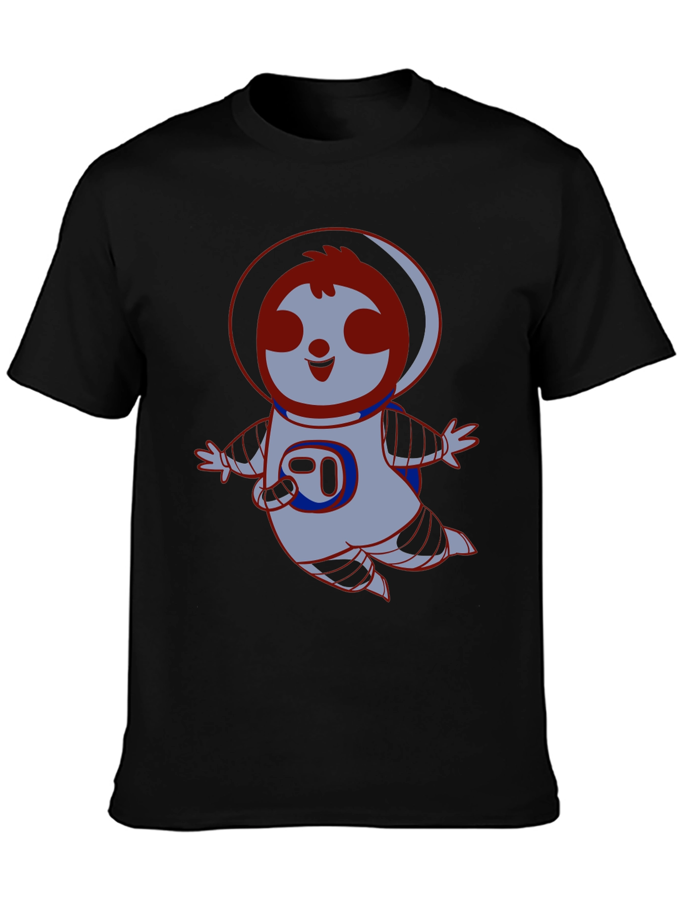 Sloth Astronaut Black T-Shirt
