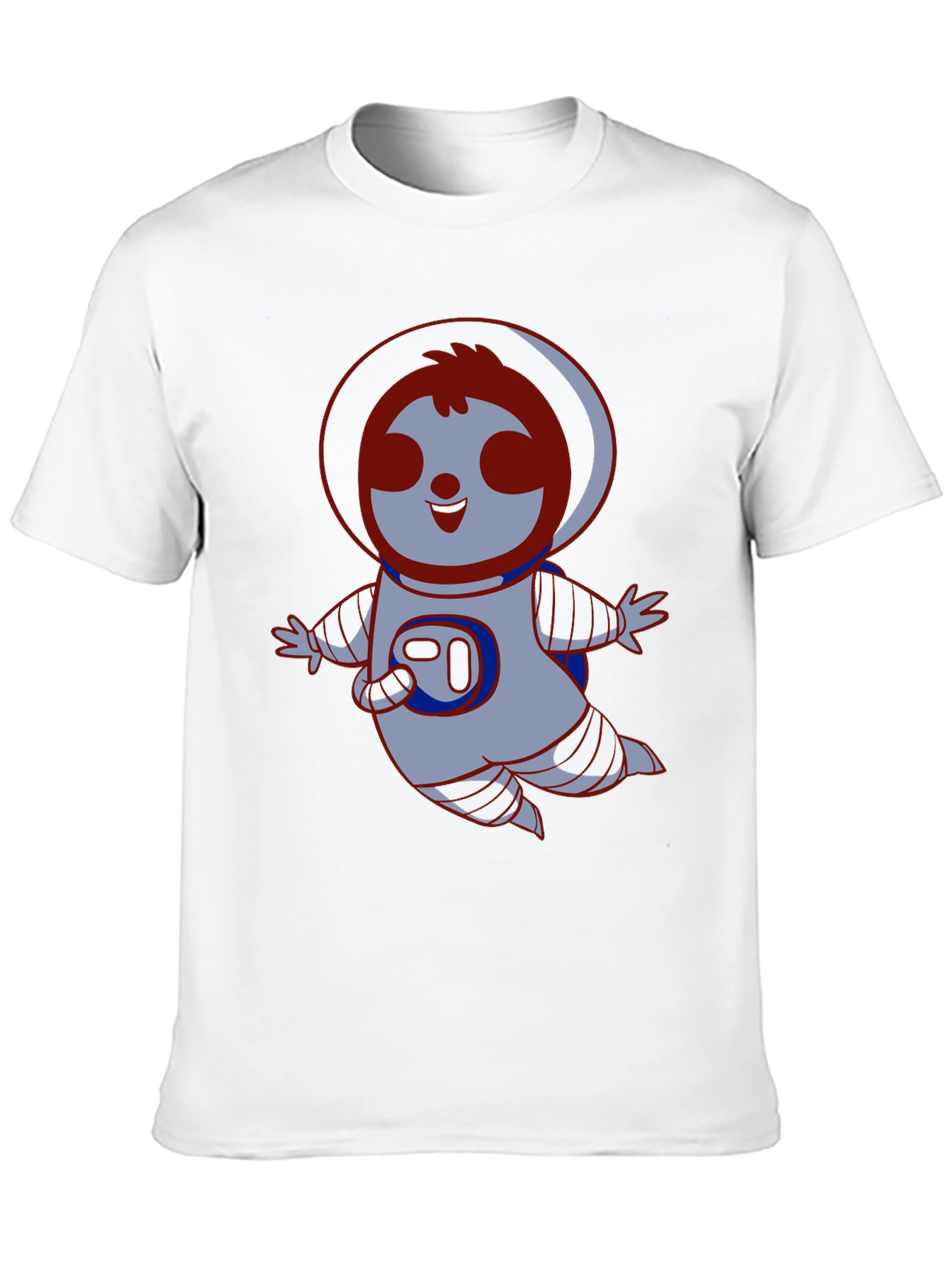 Sloth Astronaut Black T-Shirt