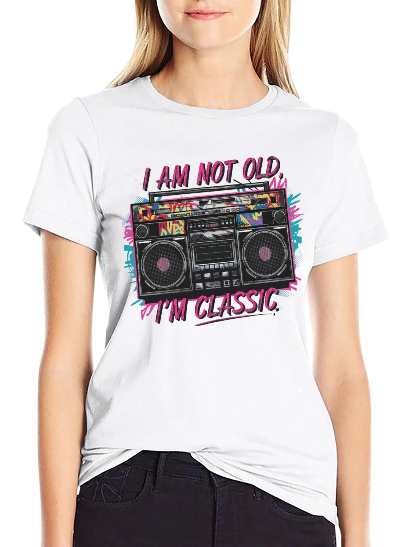 Retro Boombox Graphic Tee - Im Classic