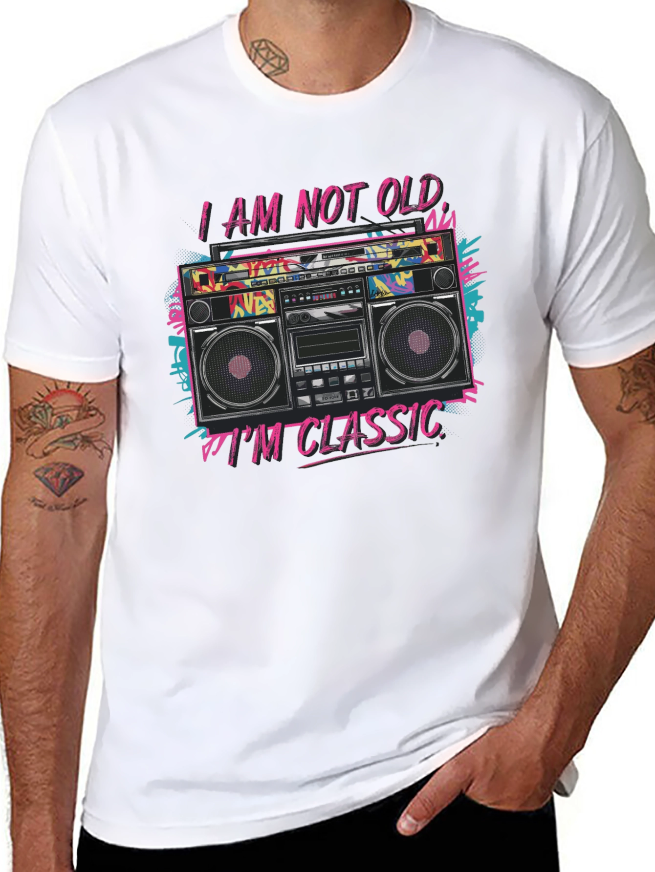 Retro Boombox Graphic Tee - Im Classic