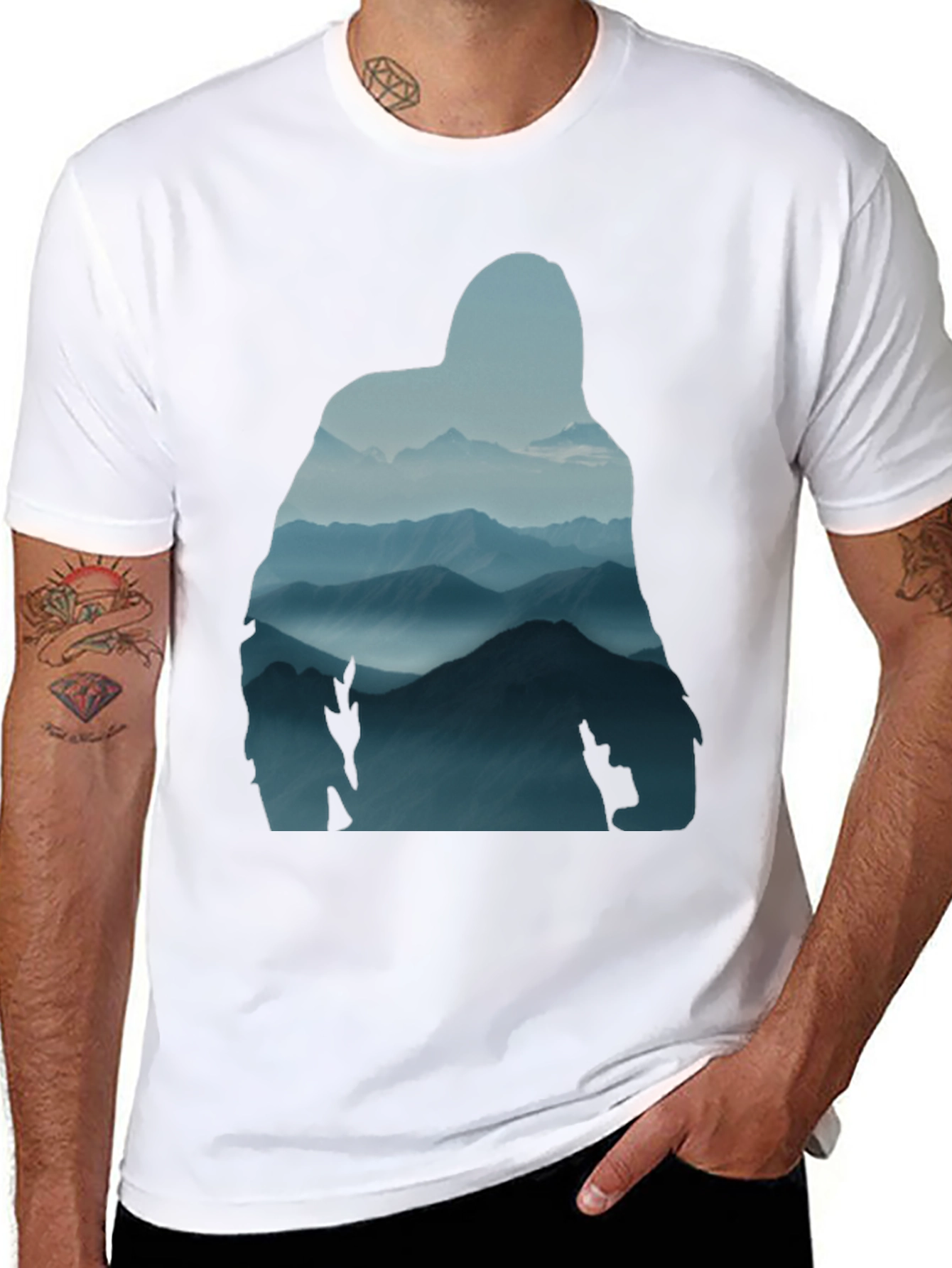 Mountain Silhouette Graphic Tee - Nature Lovers Shirt