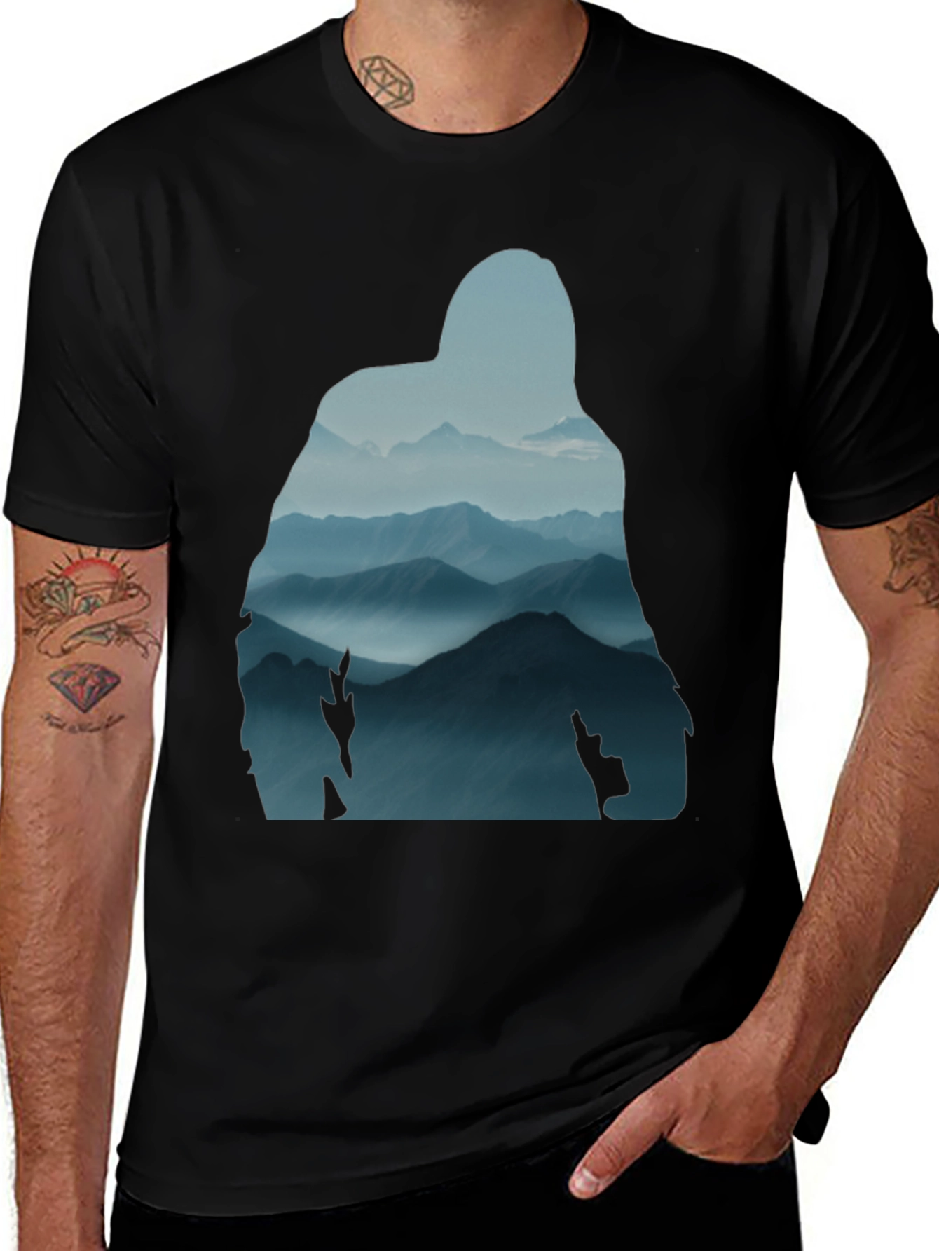 Mountain Silhouette Graphic Tee - Nature Lovers Shirt