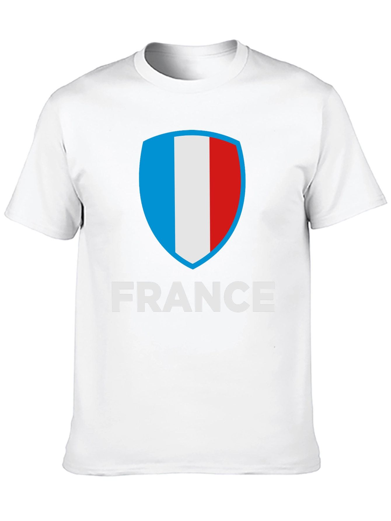 France Flag Shield Graphic Tee - Black Cotton Shirt