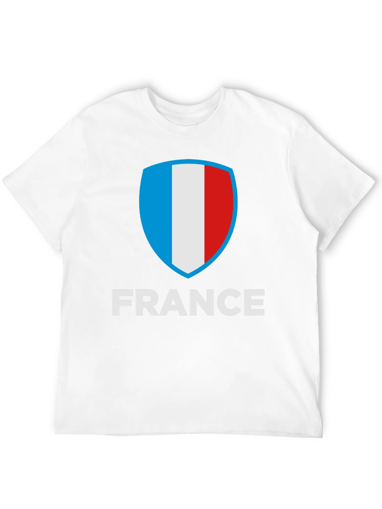 France Flag Shield Graphic Tee - Black Cotton Shirt