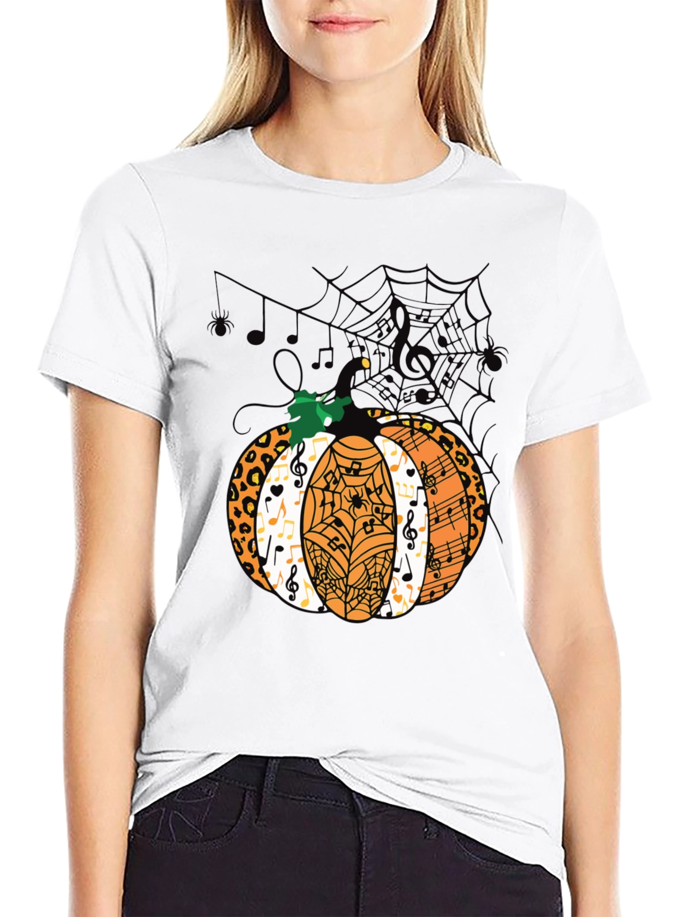 Halloween Pumpkin Music Note T-Shirt