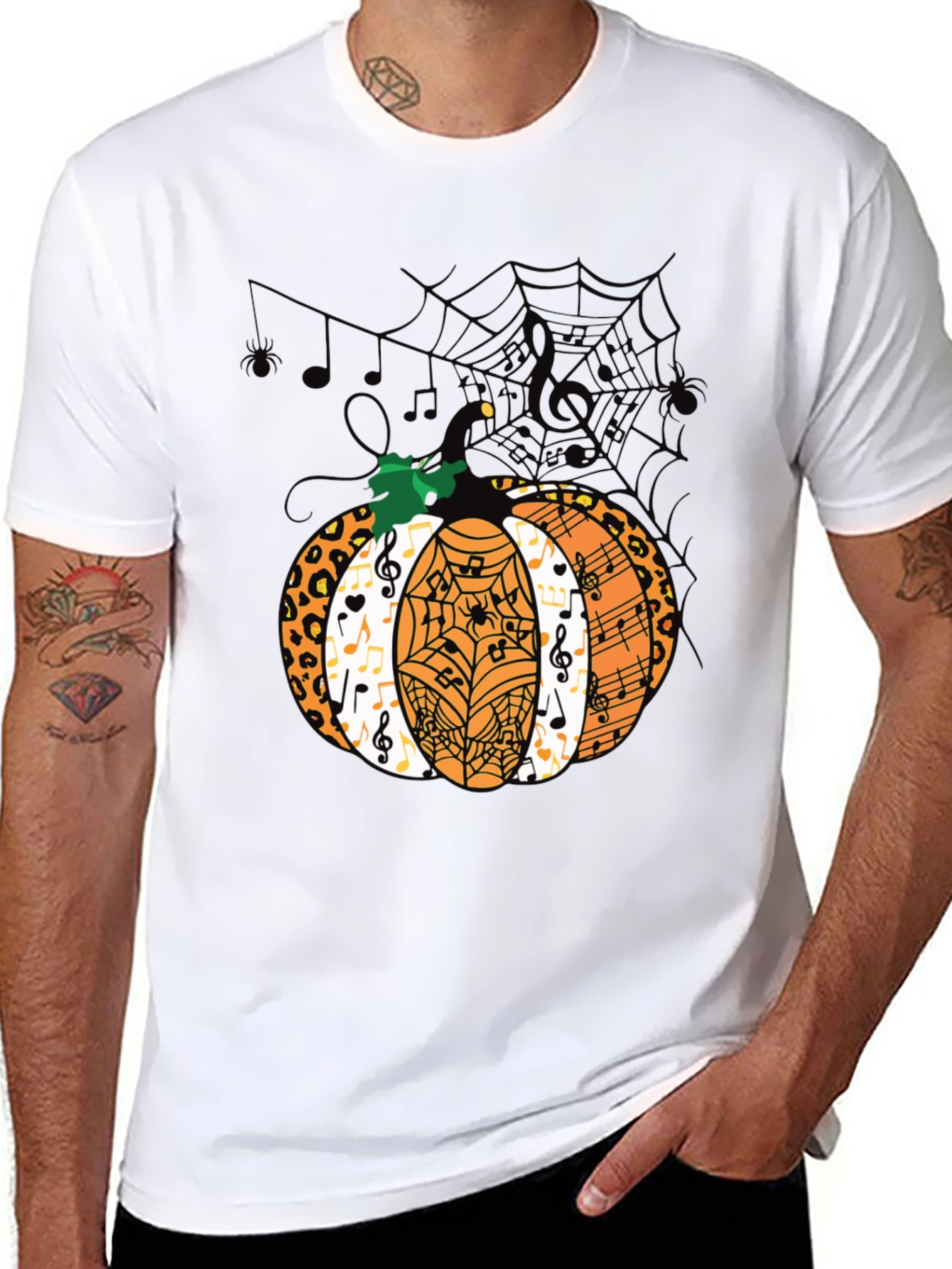 Halloween Pumpkin Music Note T-Shirt