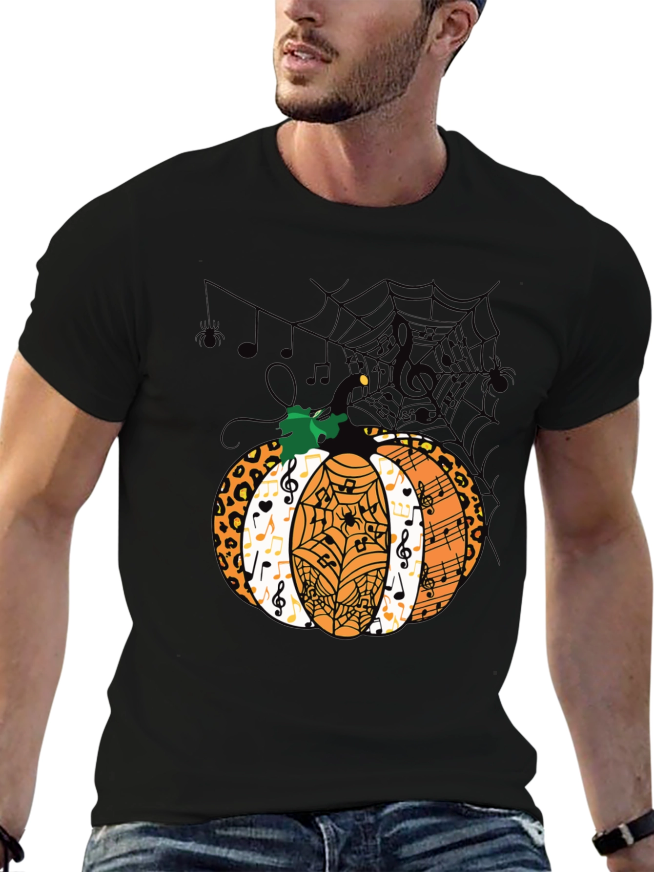 Halloween Pumpkin Music Note T-Shirt