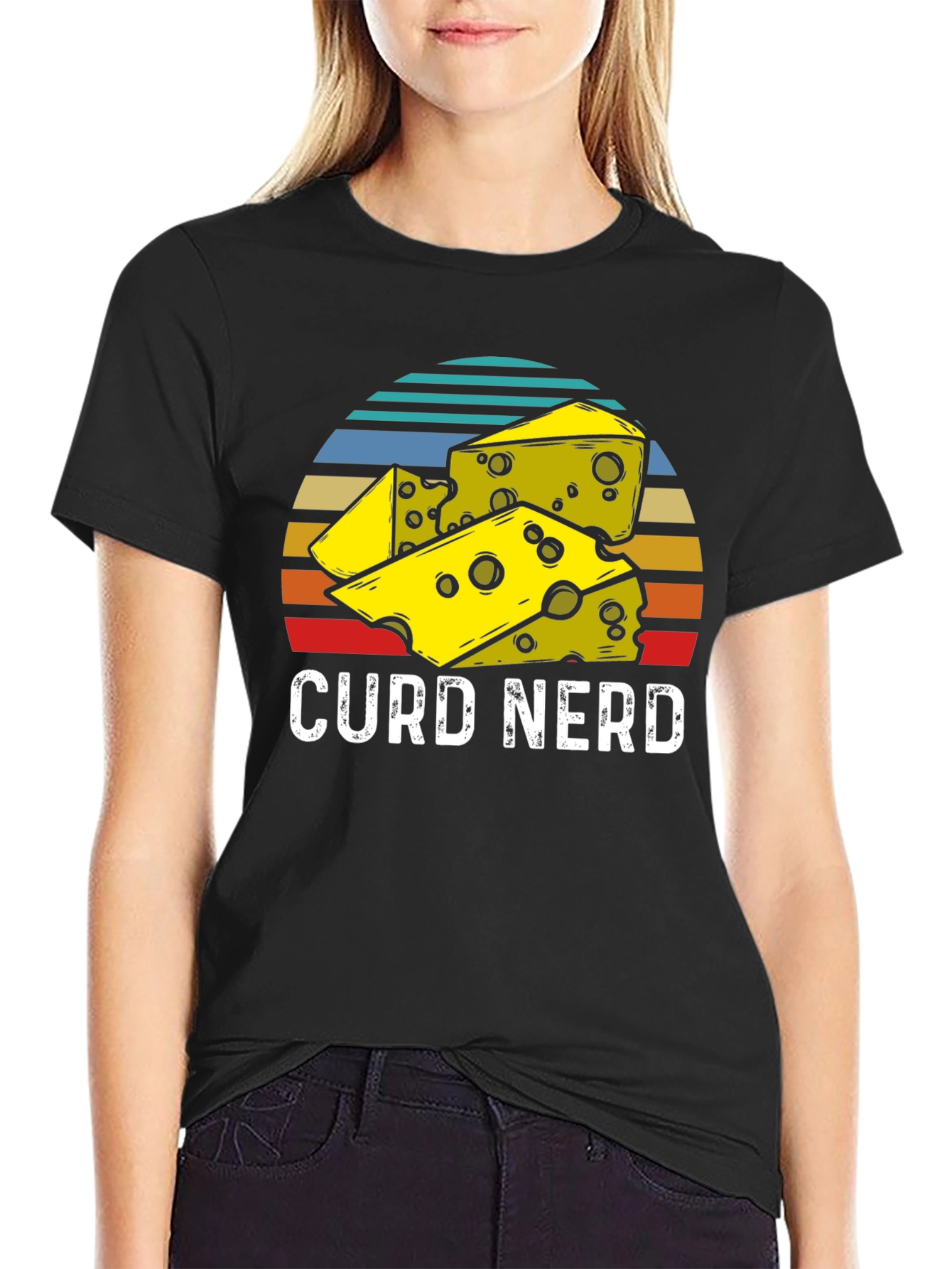 Curd Nerd Cheese Lover T-Shirt - Black