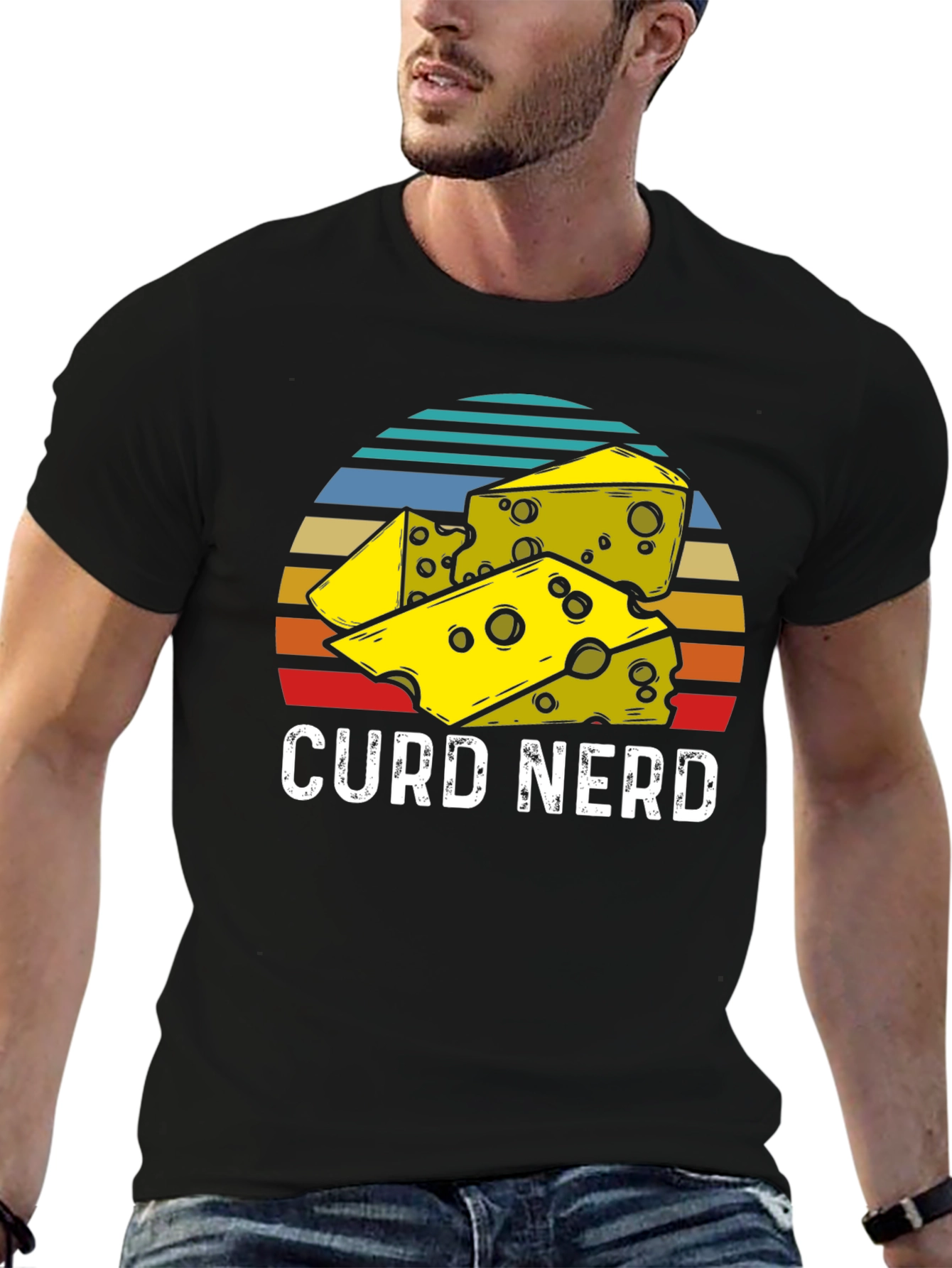 Curd Nerd Cheese Lover T-Shirt - Black
