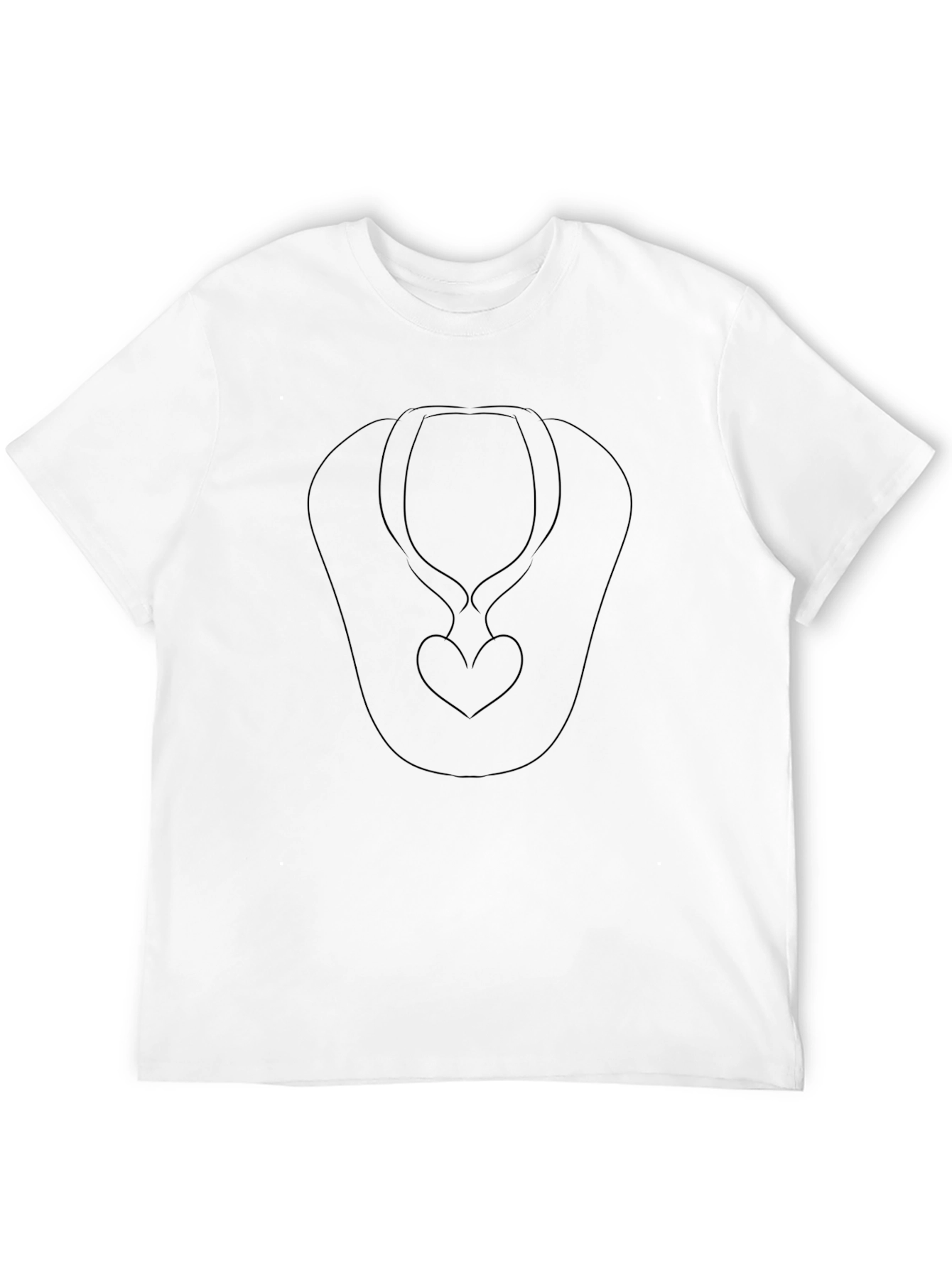 Heart Necklace Graphic Black T-Shirt