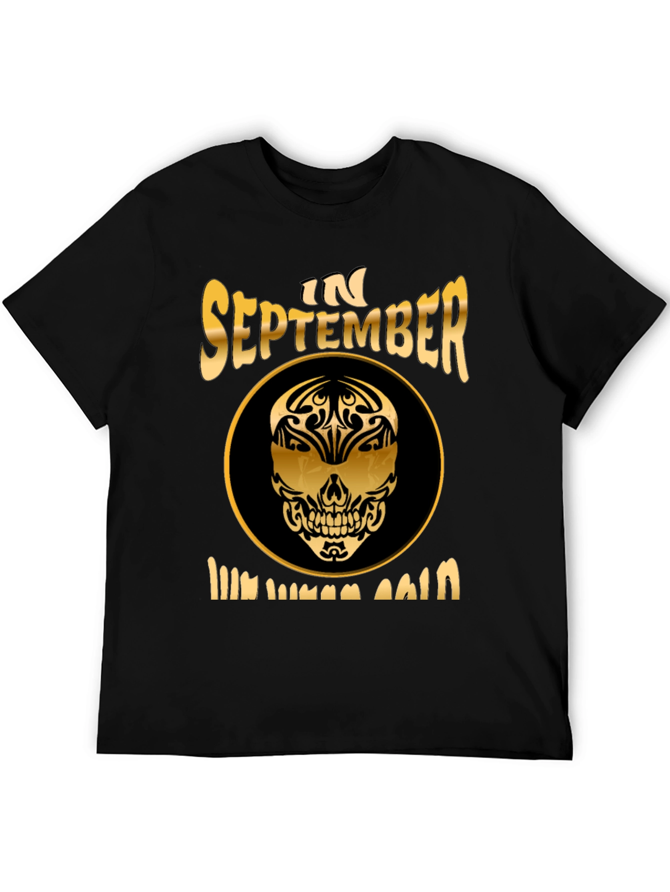 September Birthday Skull Graphic T-Shirt