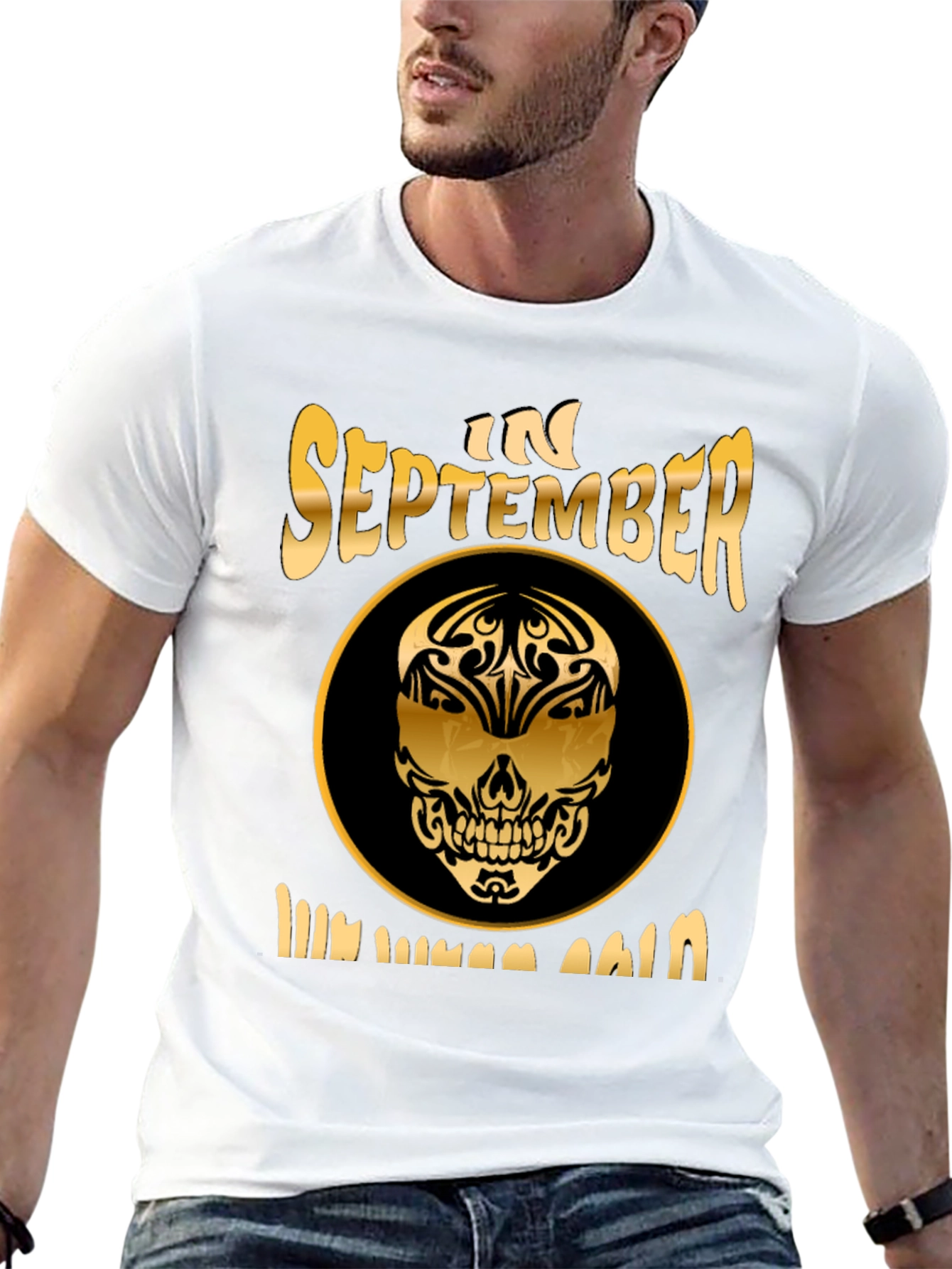 September Birthday Skull Graphic T-Shirt