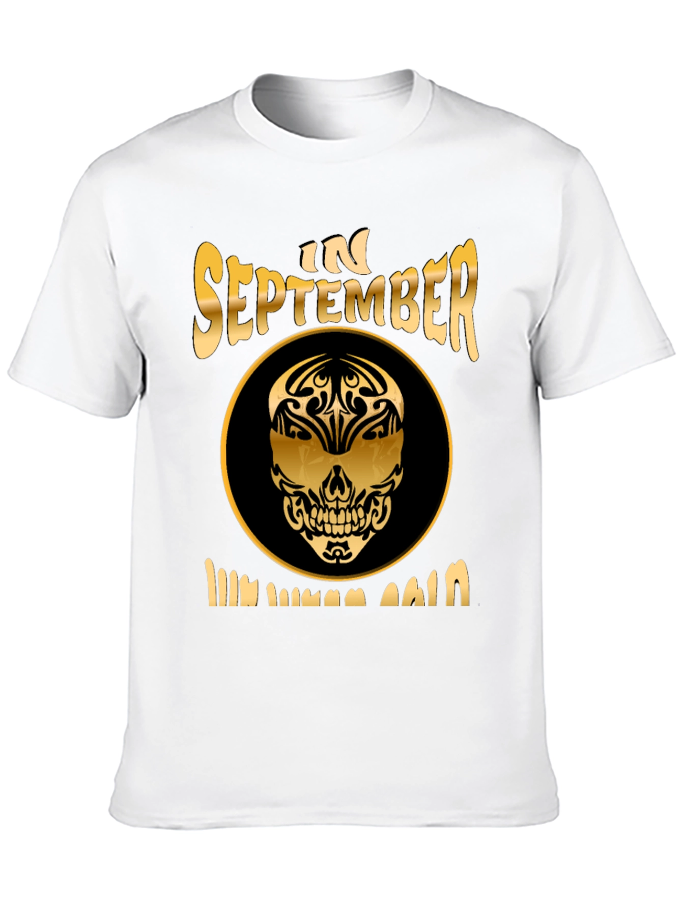 September Birthday Skull Graphic T-Shirt