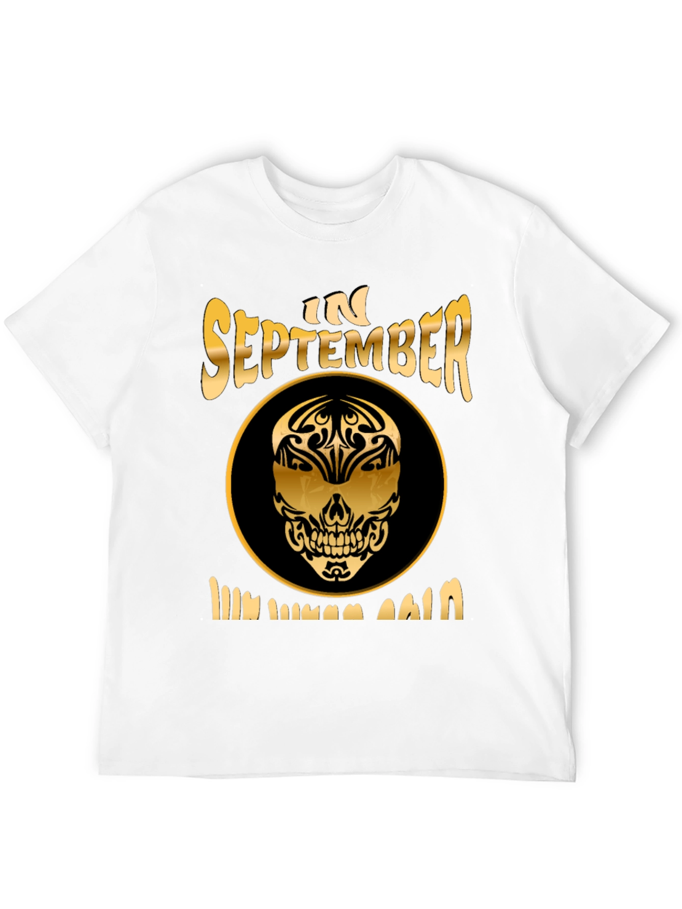 September Birthday Skull Graphic T-Shirt